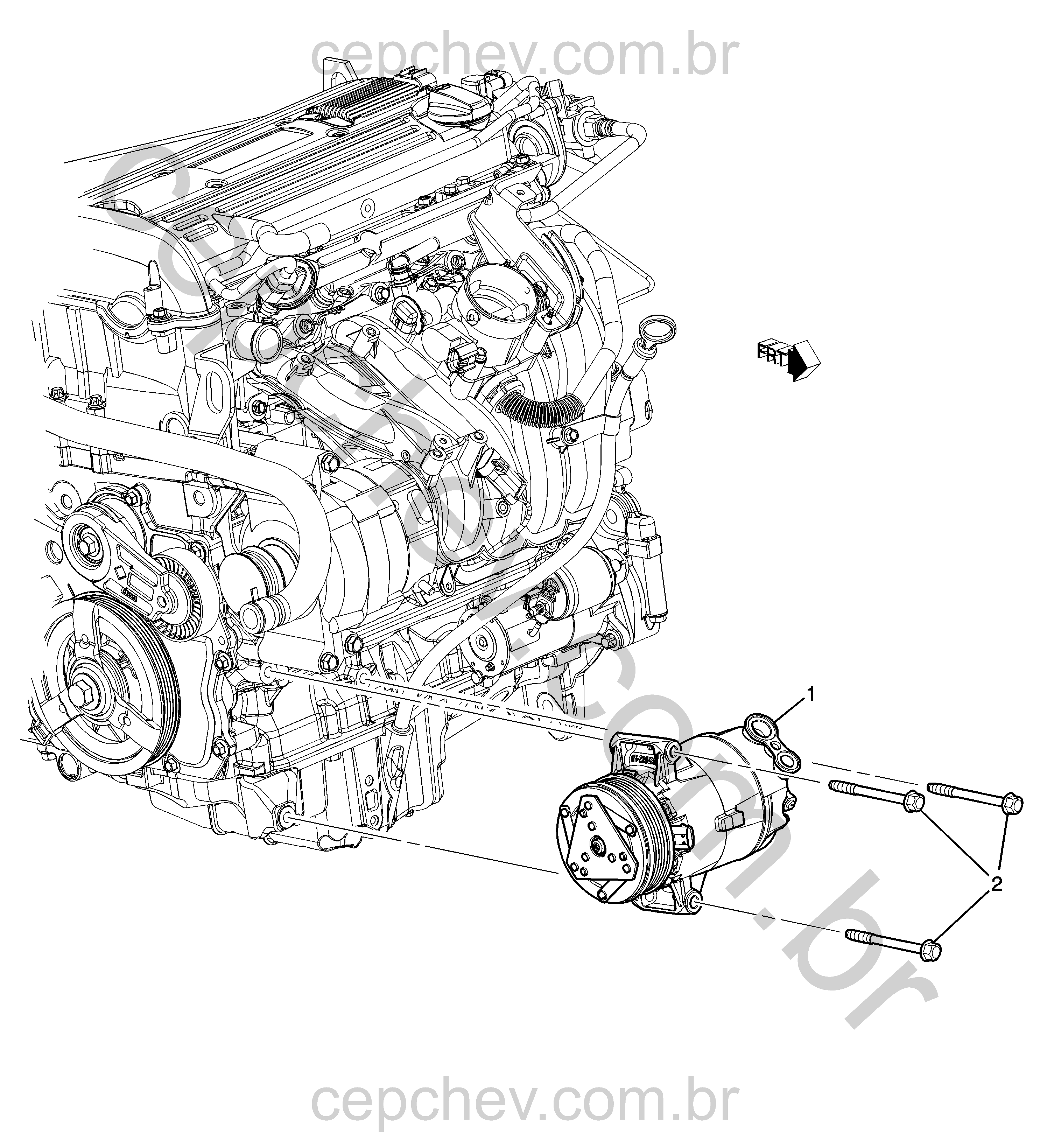 Ar-condicionado montagem do compressor (LE9/2.4)