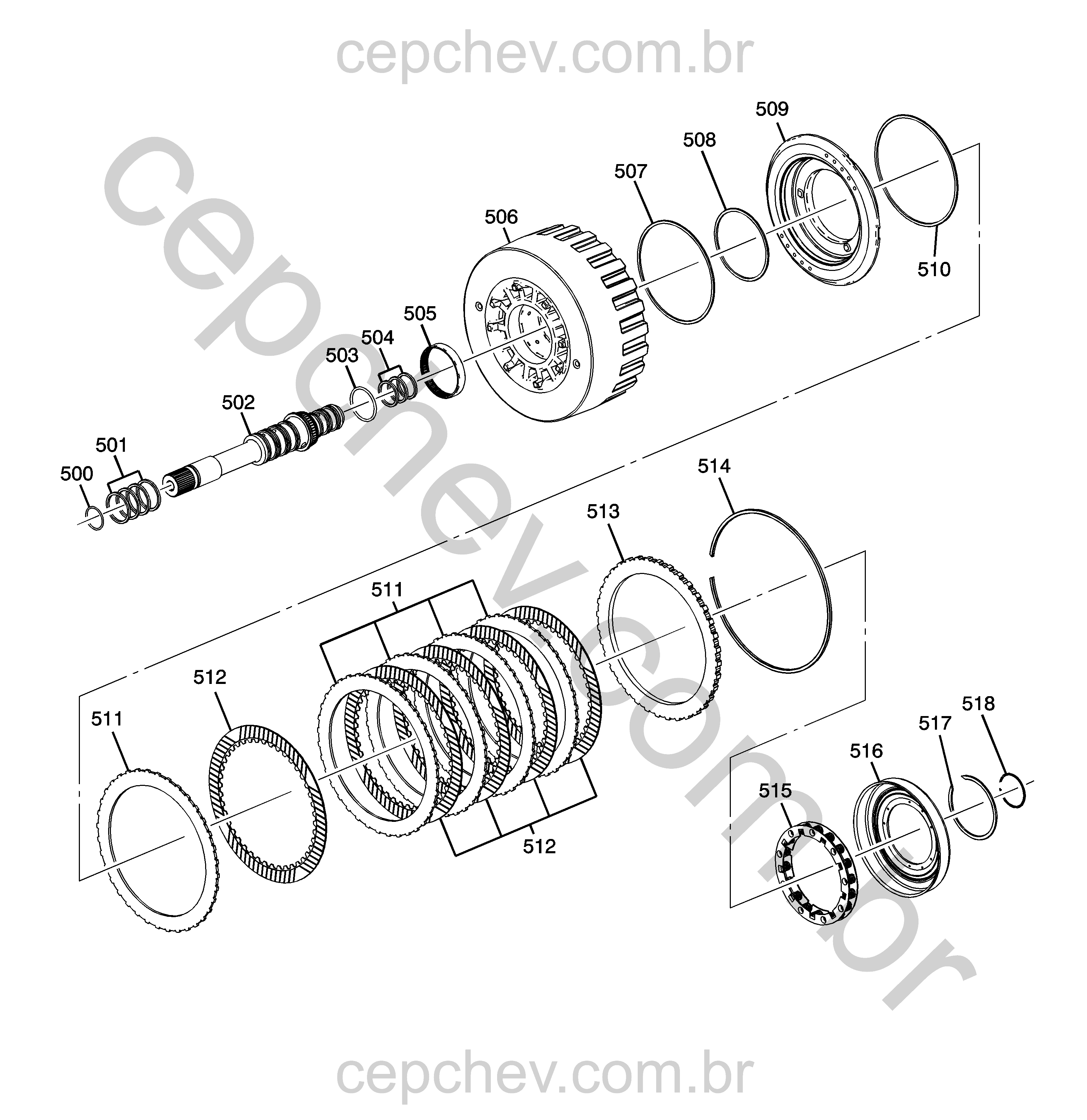 Transmissão automática (M5T) conjunto alojamento e embreagem 1-3-5-6-7