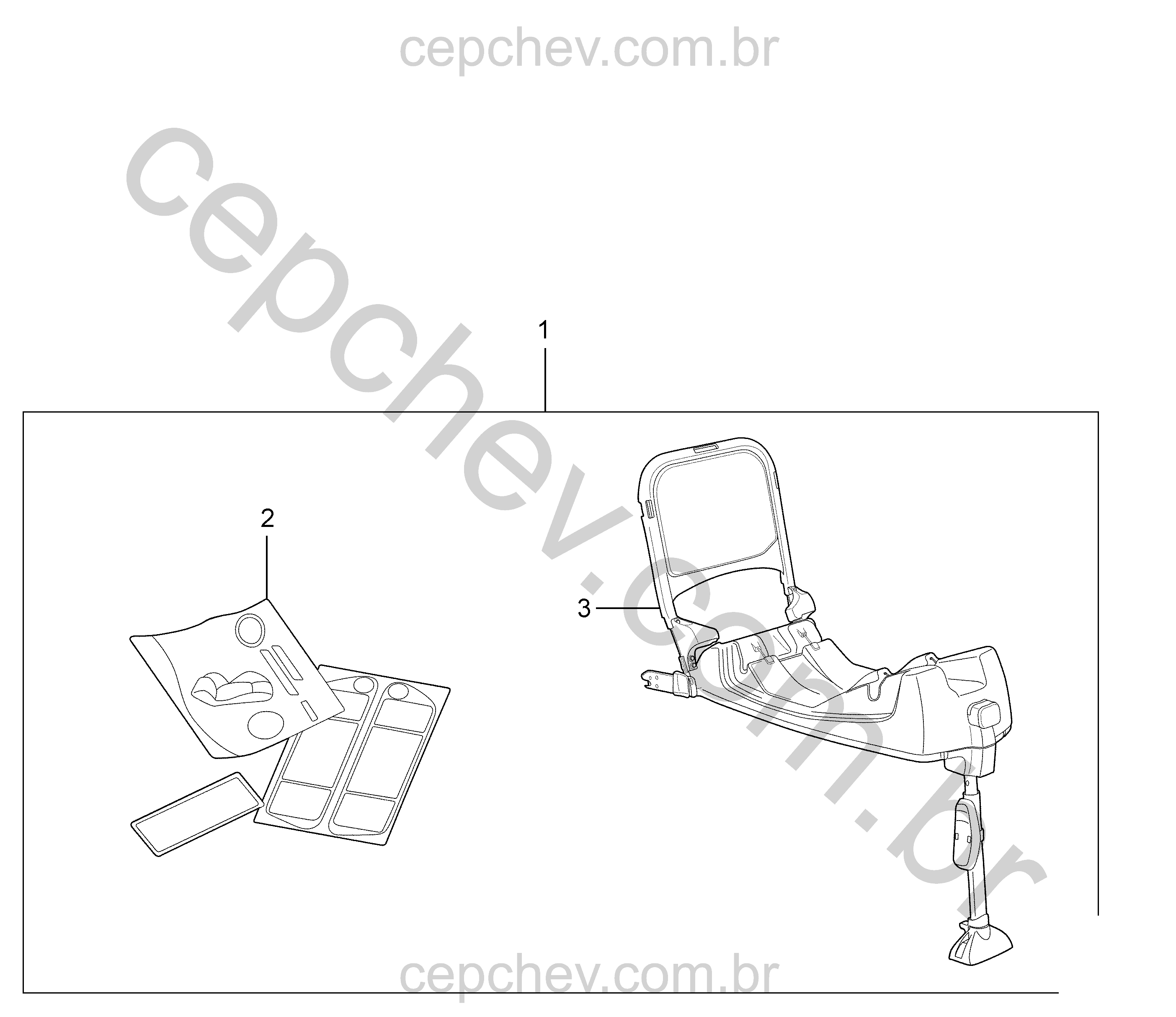 Pacote de acessórios para segurança bebê Isofix com banco infantil e manual