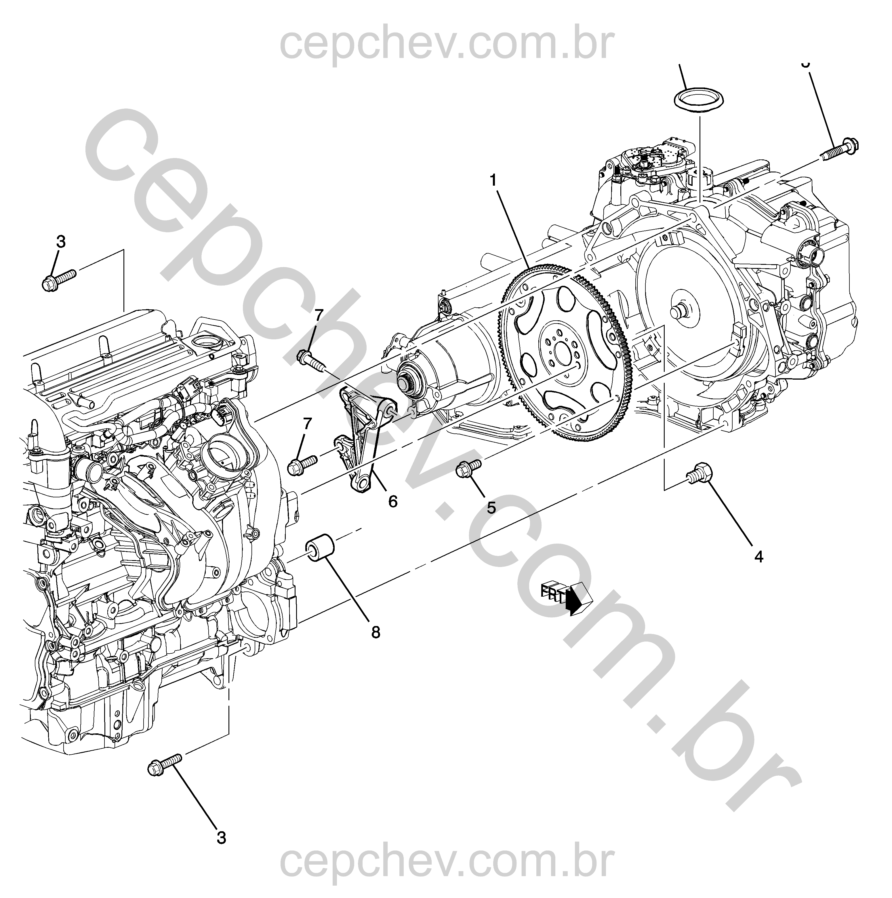 Proteções e fixação do conversor de torque e transmissão automática (LE9/2.4)