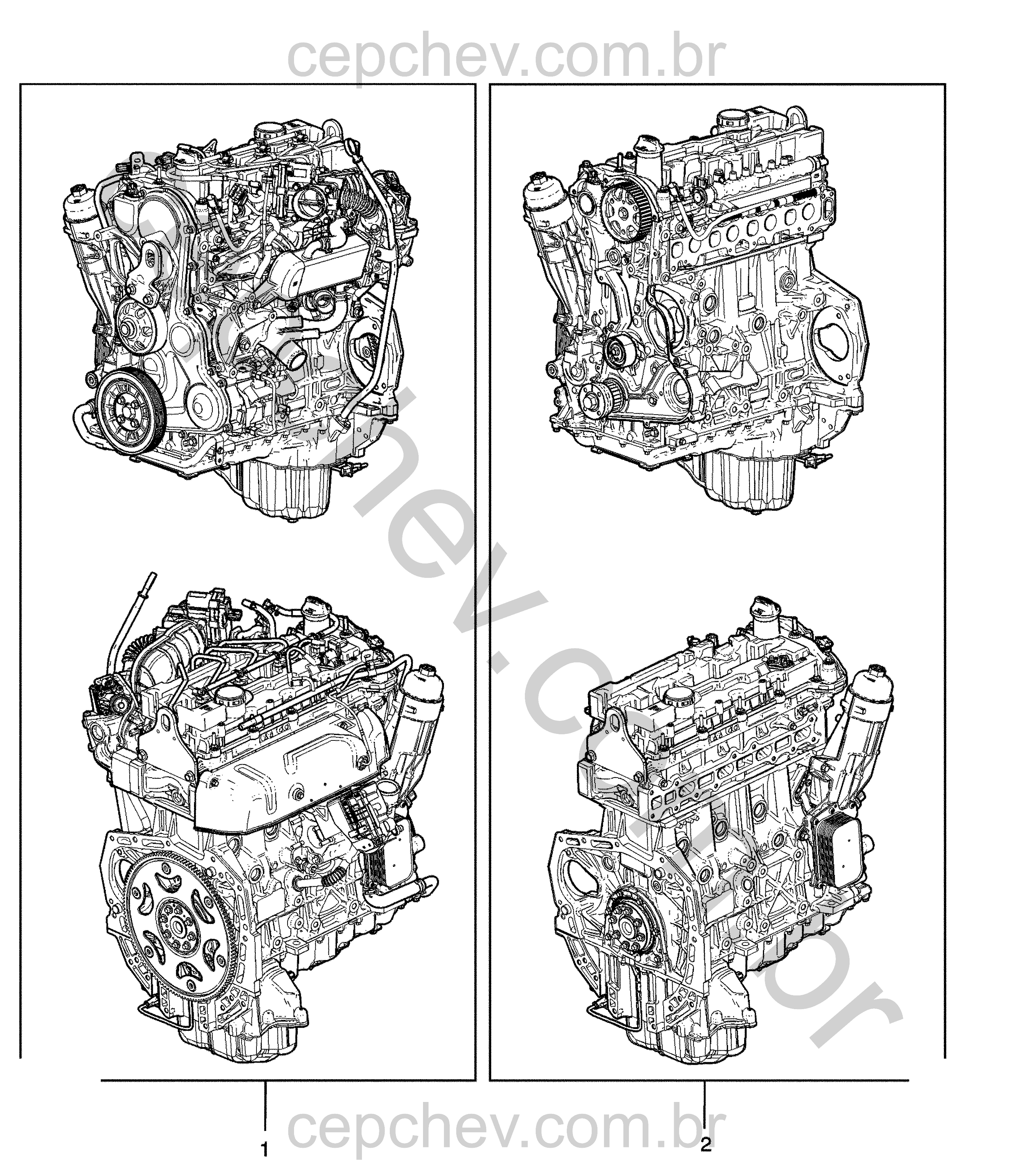 Conjunto motor e motor parcial 2.8L (173 cilindradas)