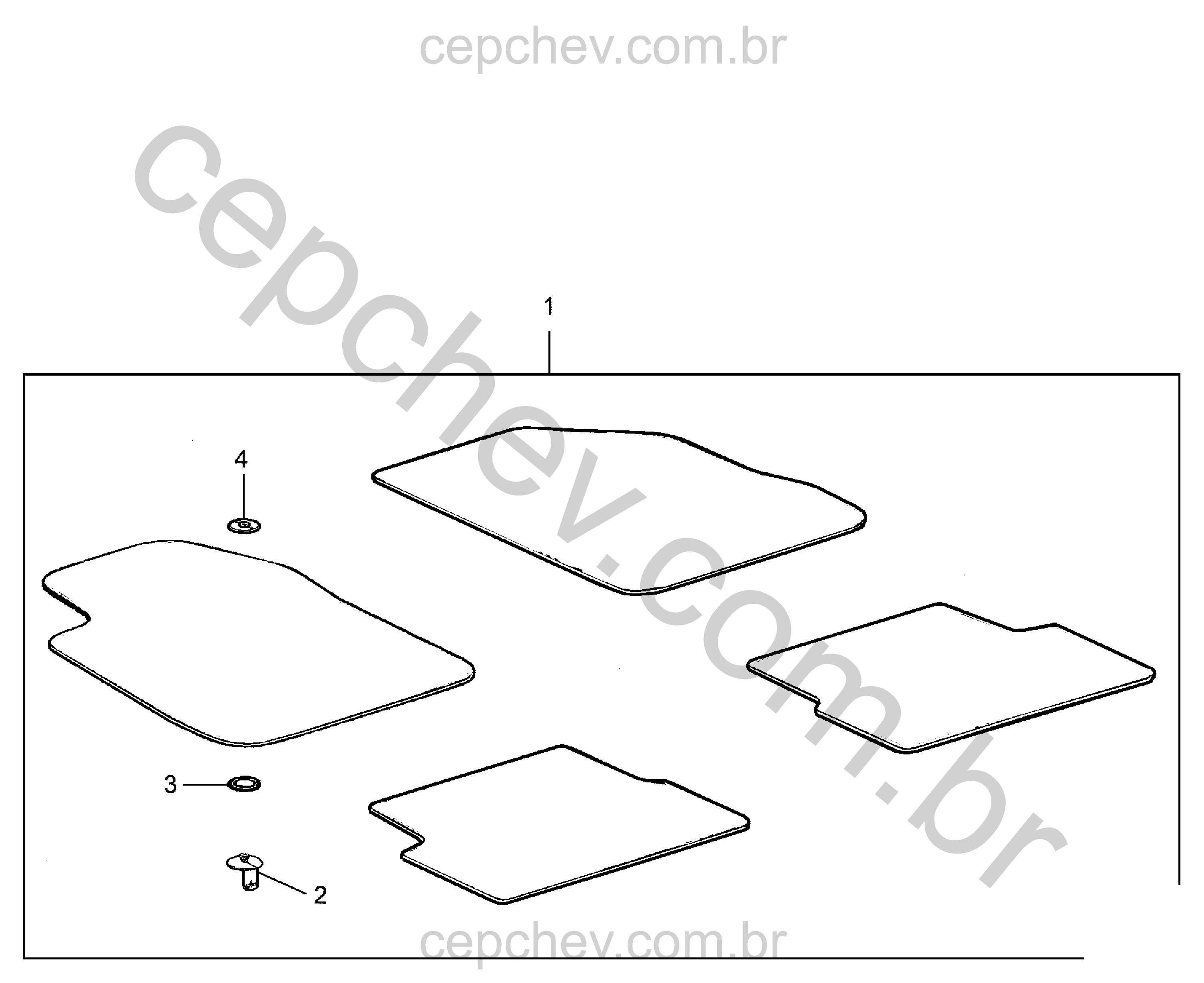 Pacote de tapetes e acessórios para assoalho em carpete e PVC