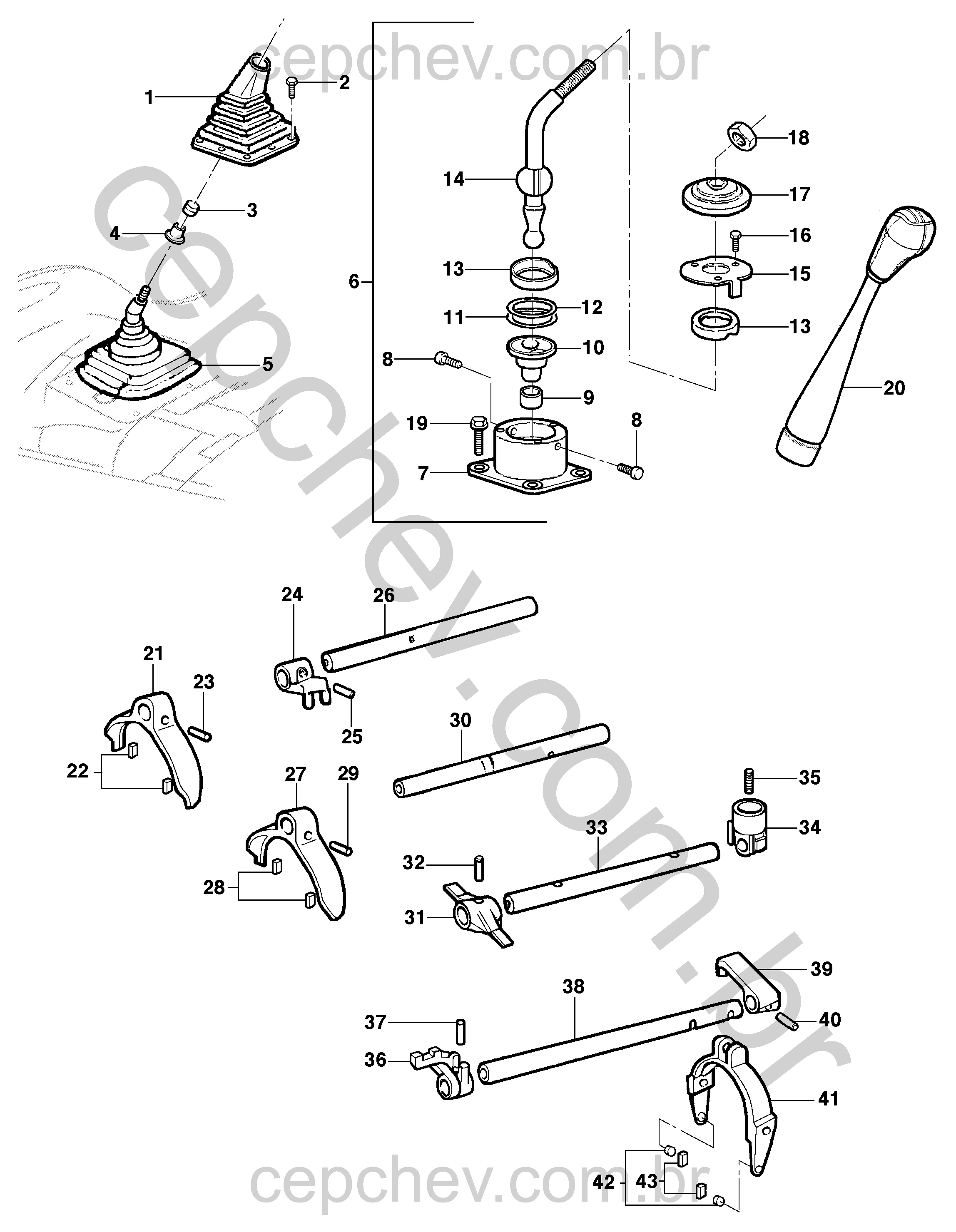 Controle de mudanças da transmissão motor LJ6/LG3/LW9 (2002)