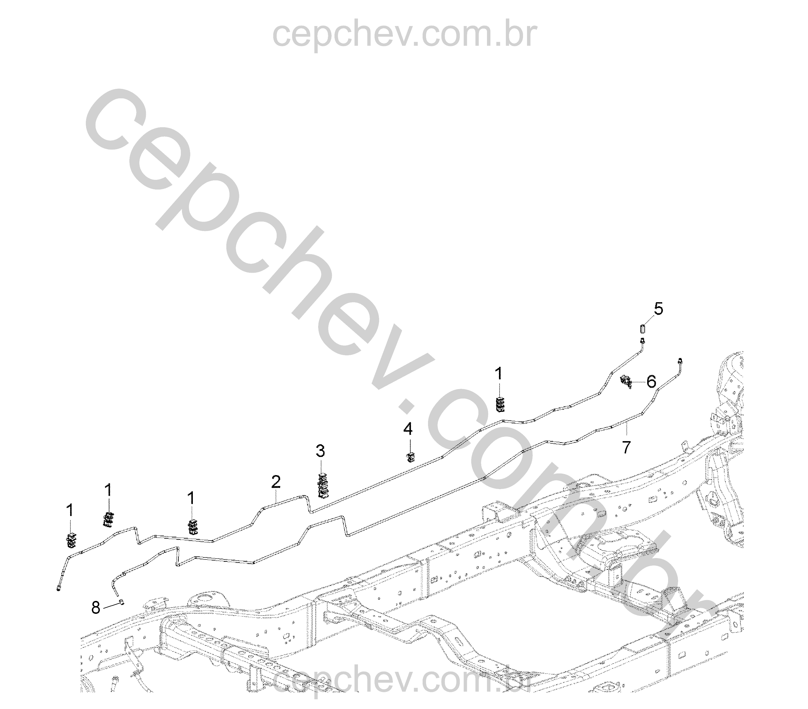 Tubulações e componentes do sistema de freio dianteiro com válvulas moduladoras