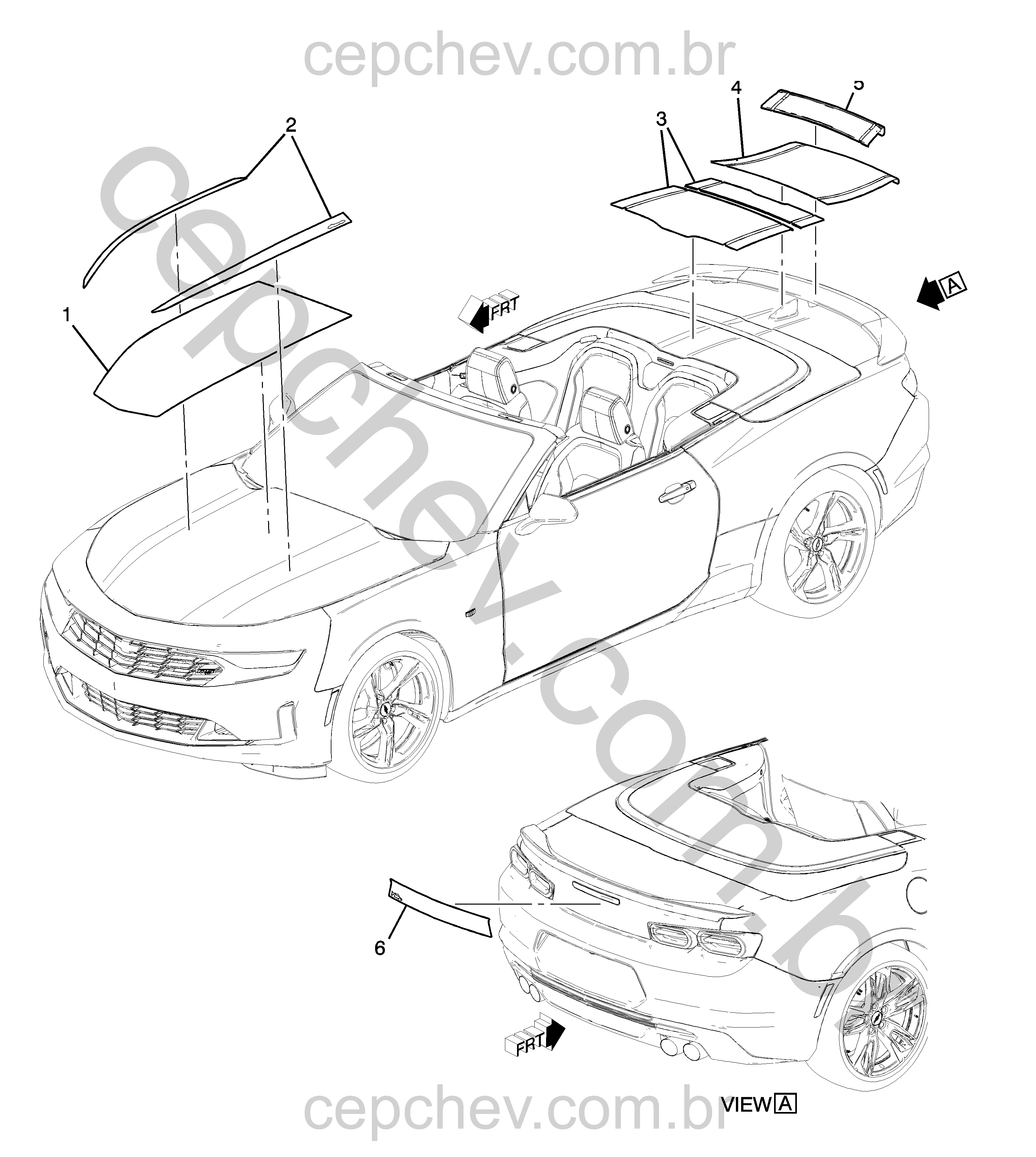 Faixas e decalques para carroceria (2020–2024) com mola especial B2E