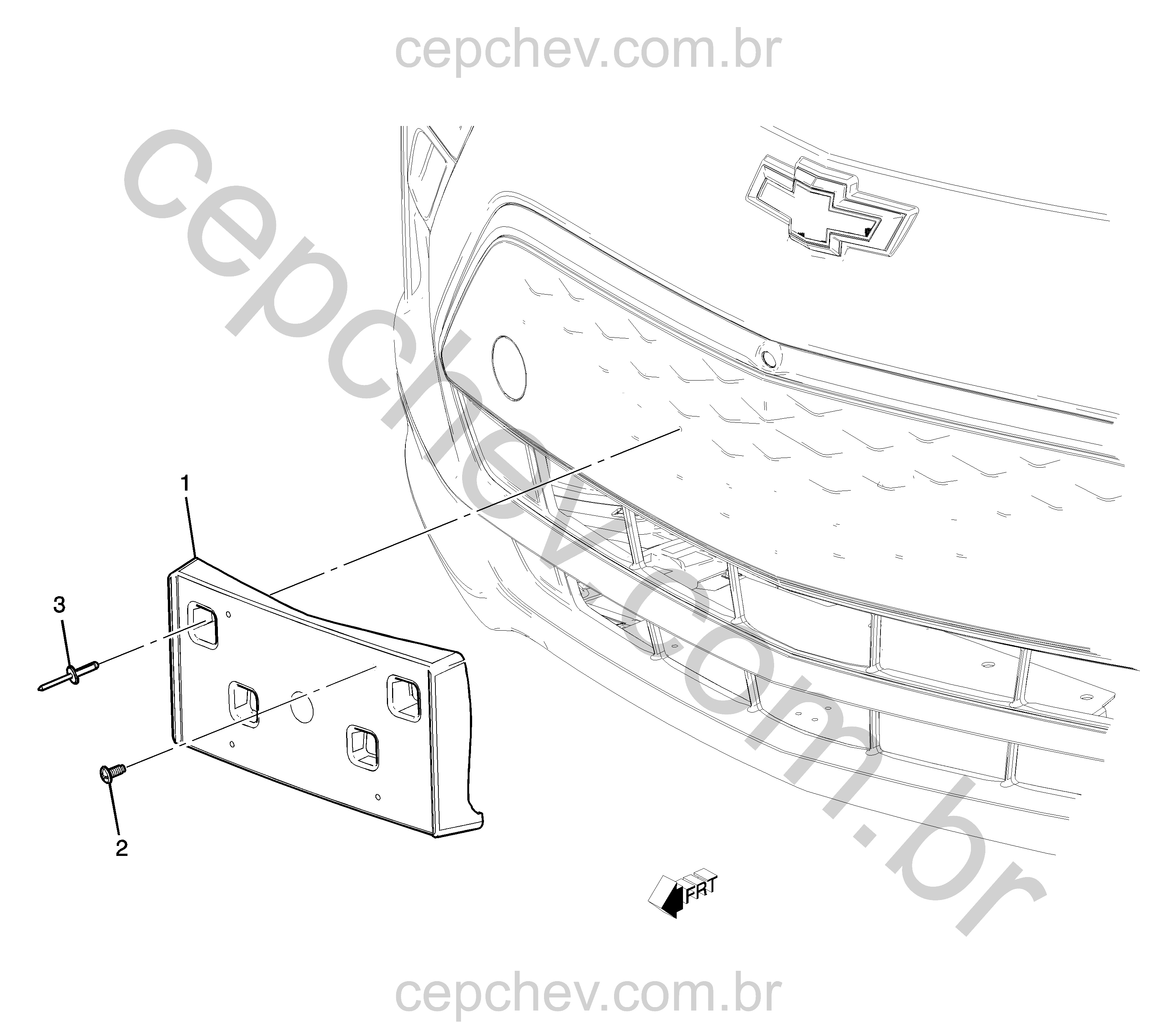 Fixação da placa dianteira (2022–2023)