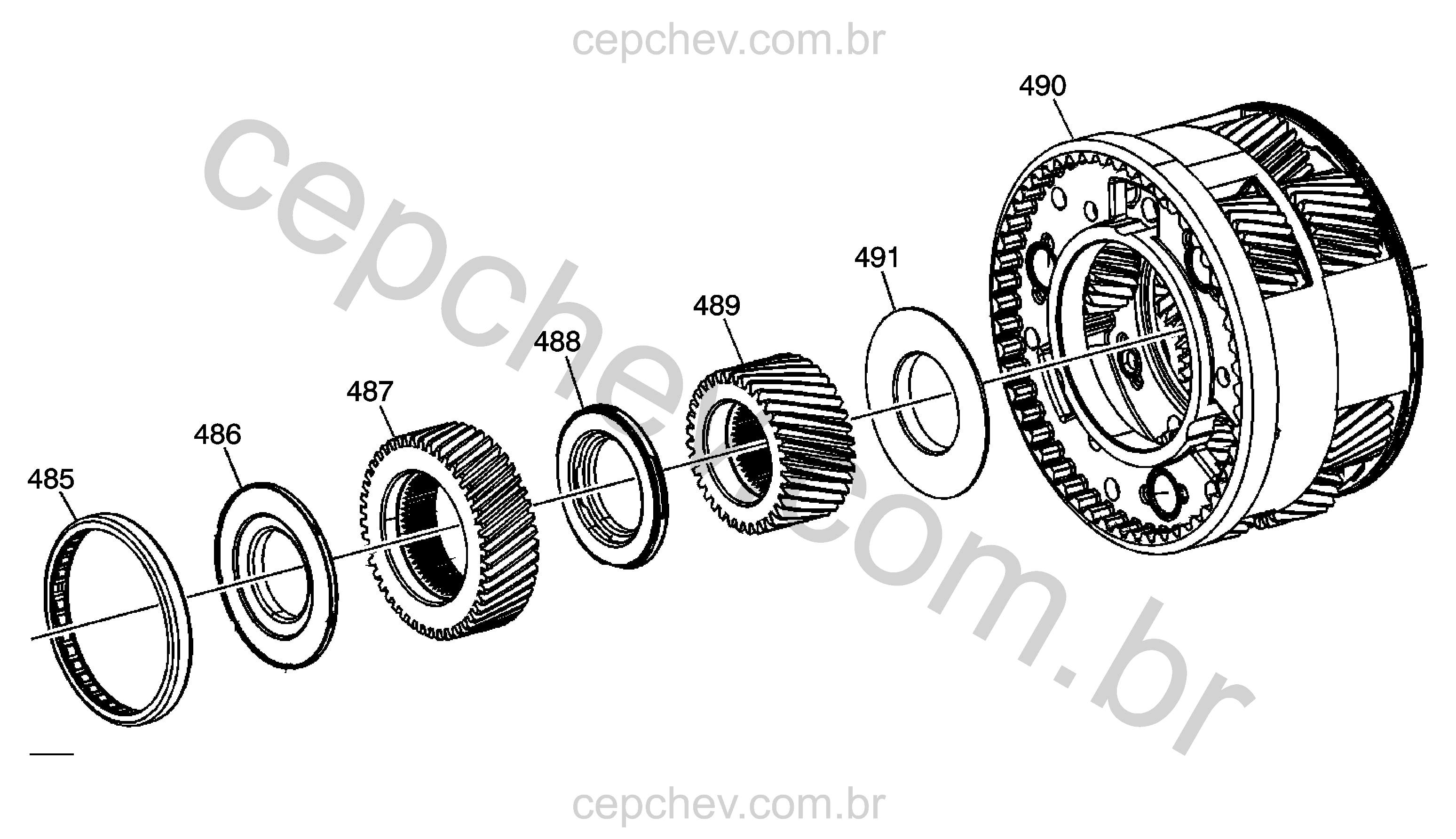 Transmissão automática 6L80 conjunto do suporte e saída de rolamentos