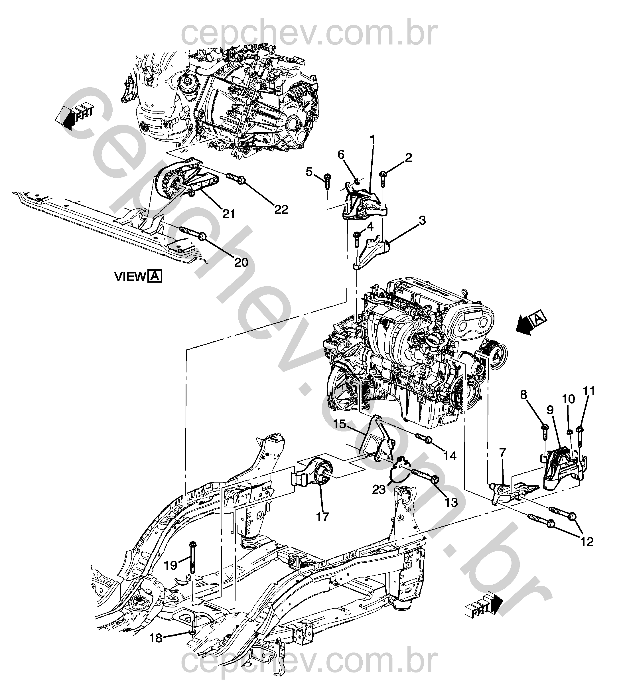 Montagem e suporte do motor e transmissão manual (MZ0) (1)