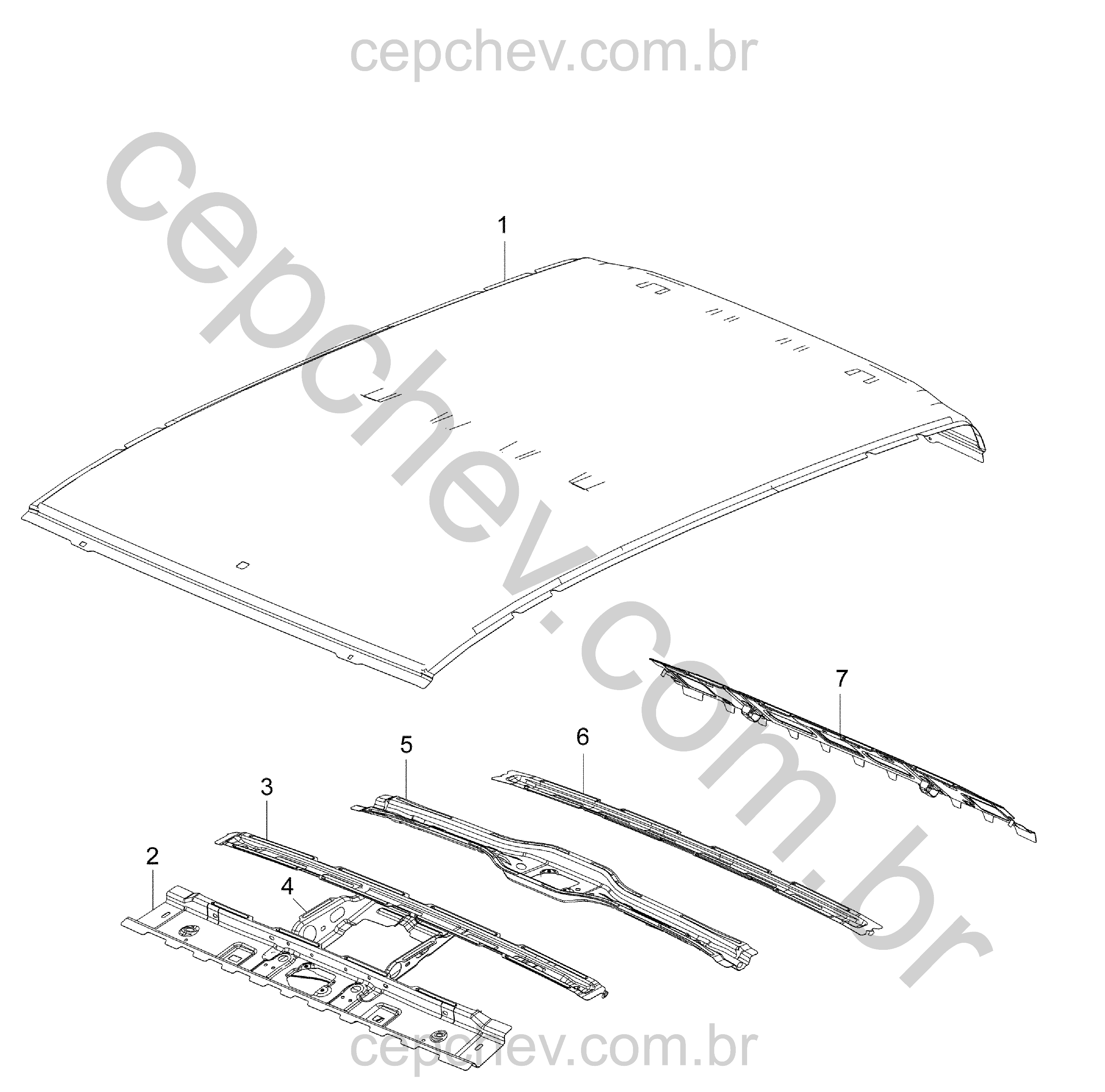Chapa metal e carroceria do teto para cabine dupla