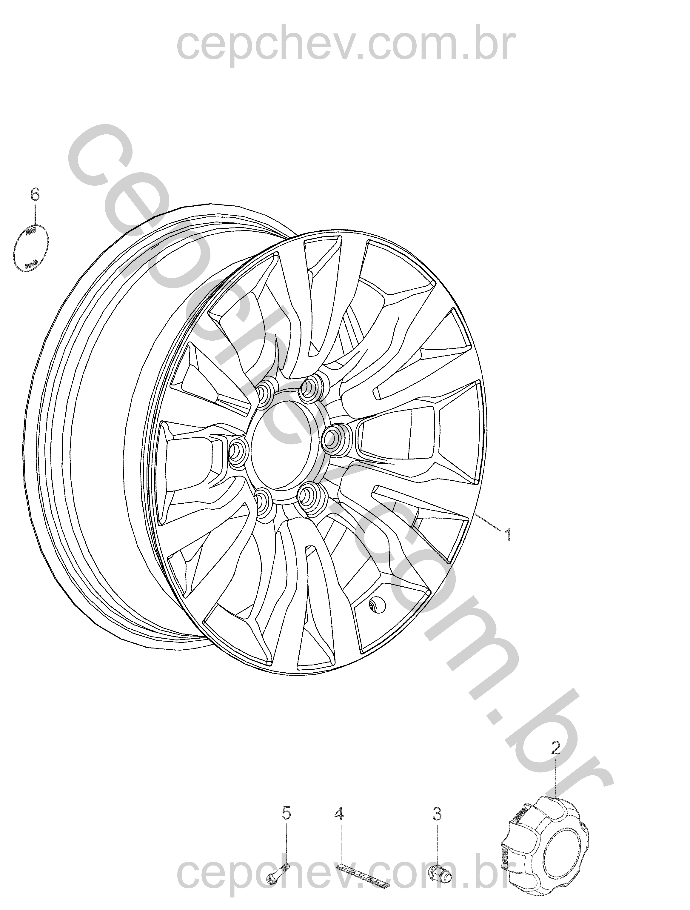 Rodas de alumínio 18 x 7,5 com acessórios e acabamento completo