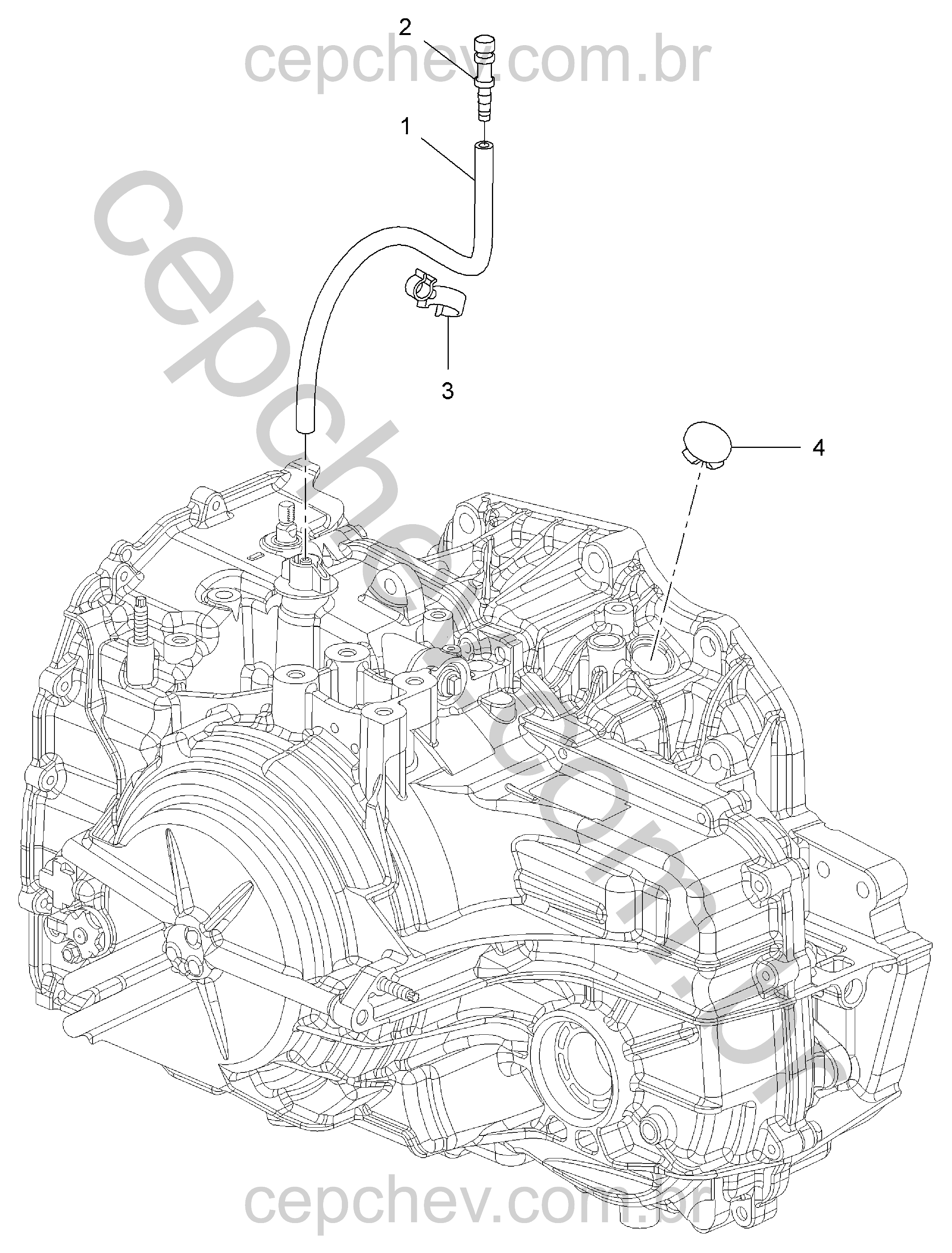 Mangueira e ventilações para transmissão automática (MH9)