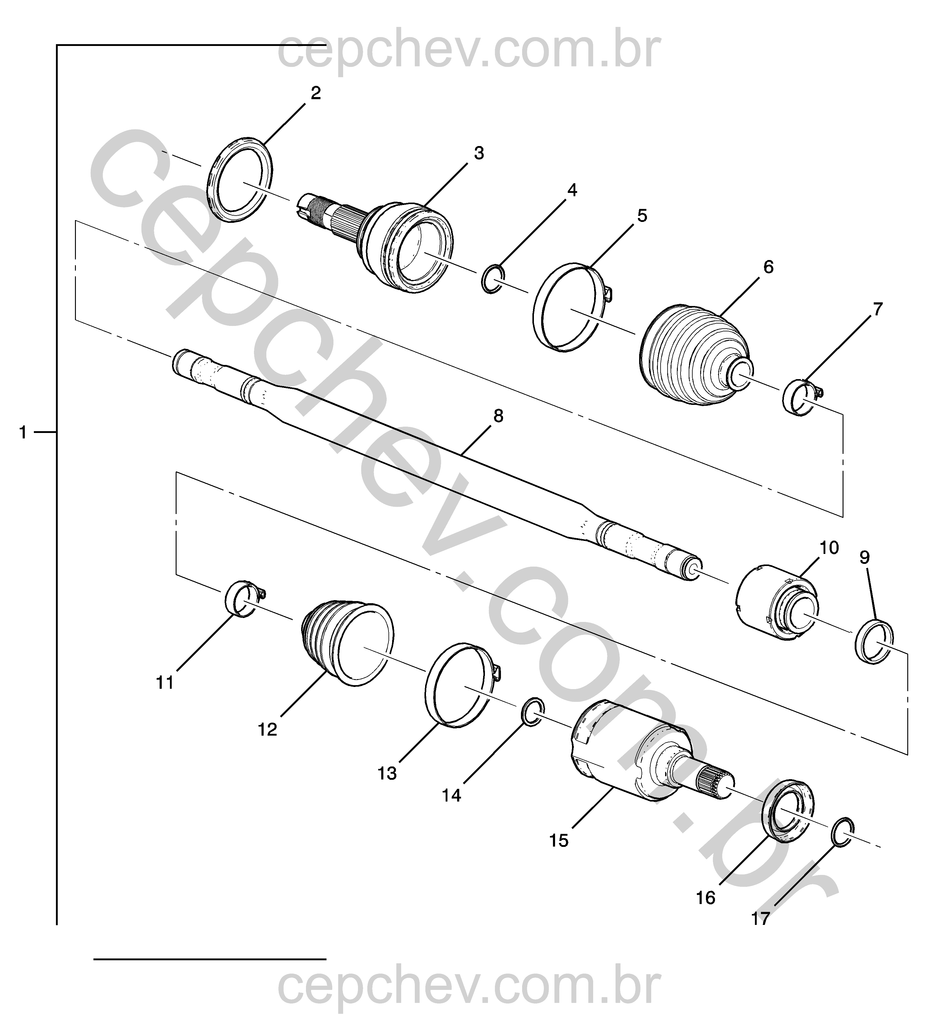 Eixo de acionamento e junta homocinética roda dianteira lado direito (2012) (2)