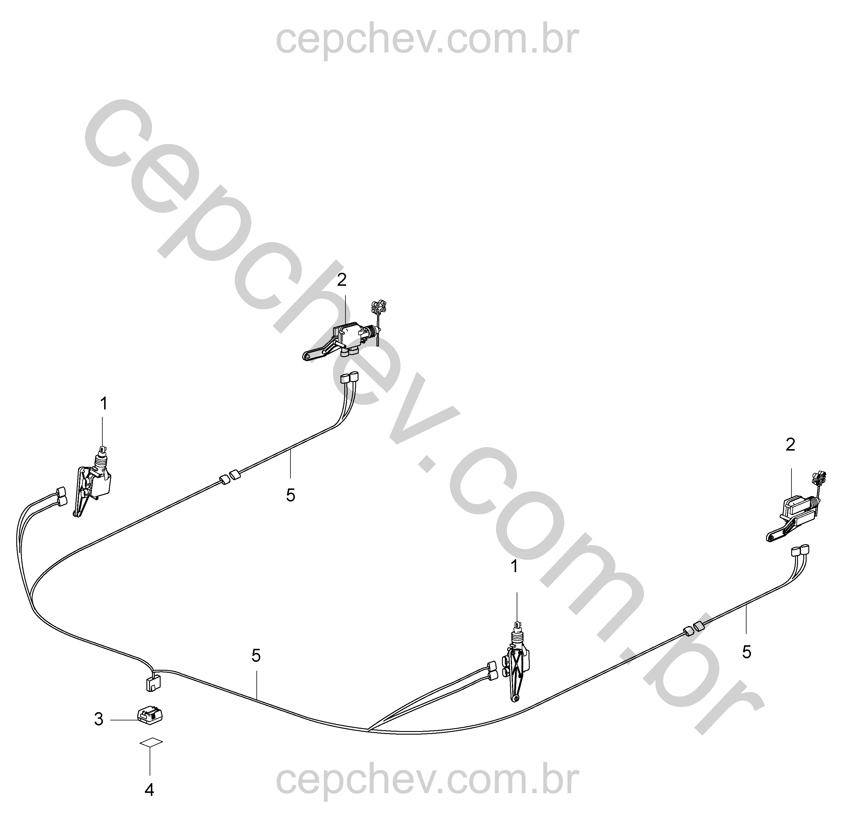 Pacote de transmissor e controle remoto para trava de porta lateral