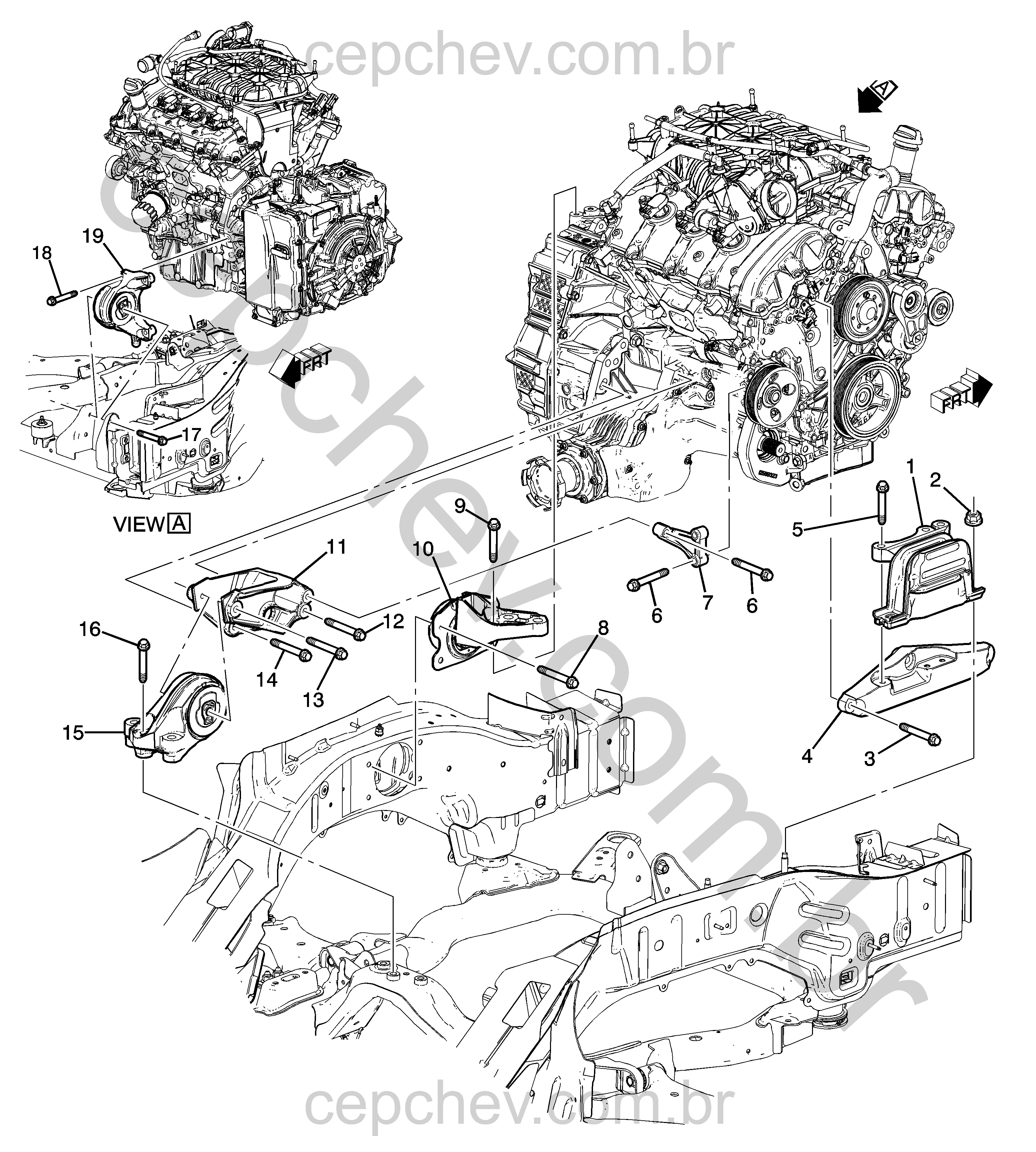 Montagem do motor e transmissão (LF1/3,0Y, MHJ)