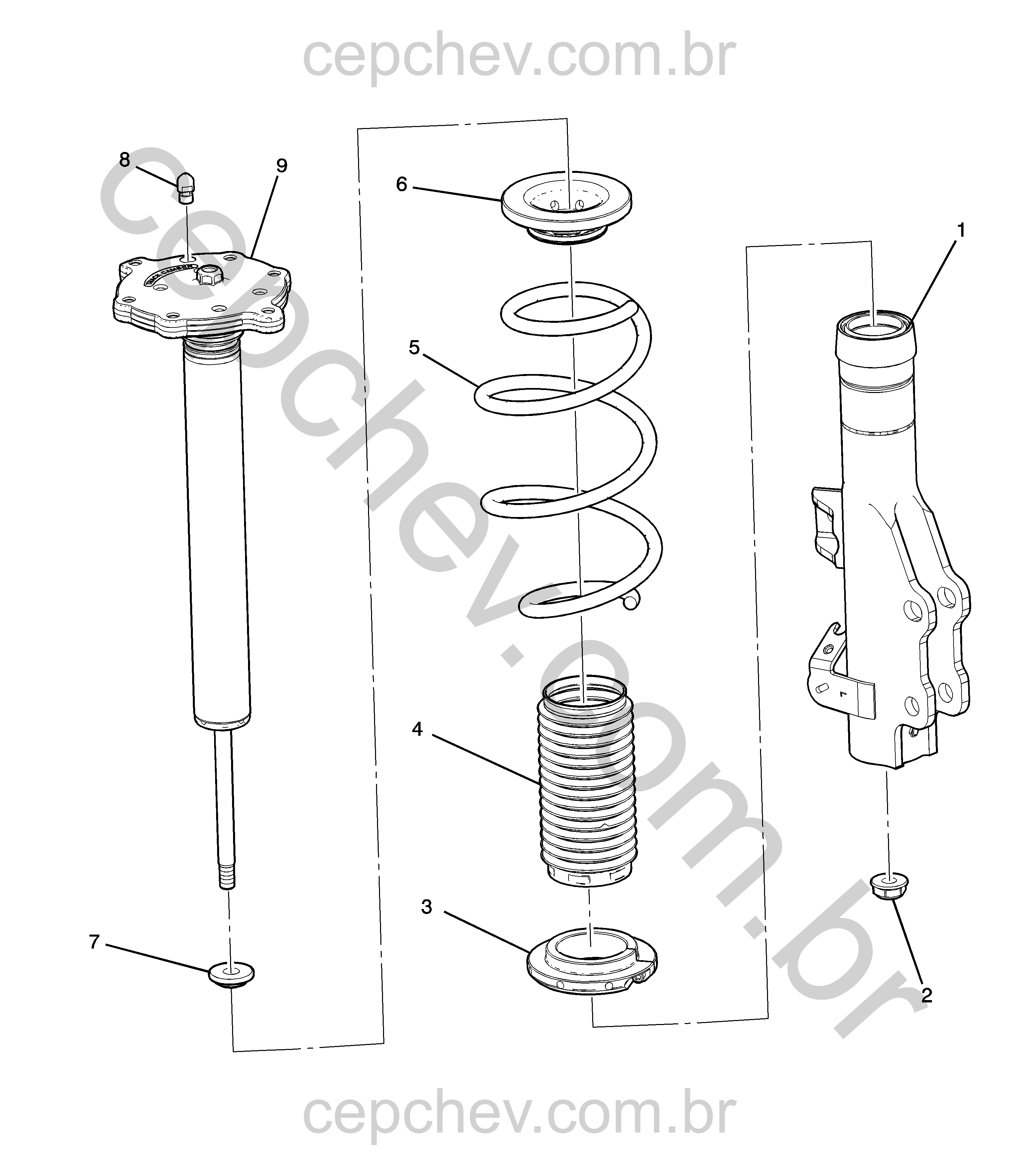 Conjunto e peças da suspensão dianteira para sistema FEA