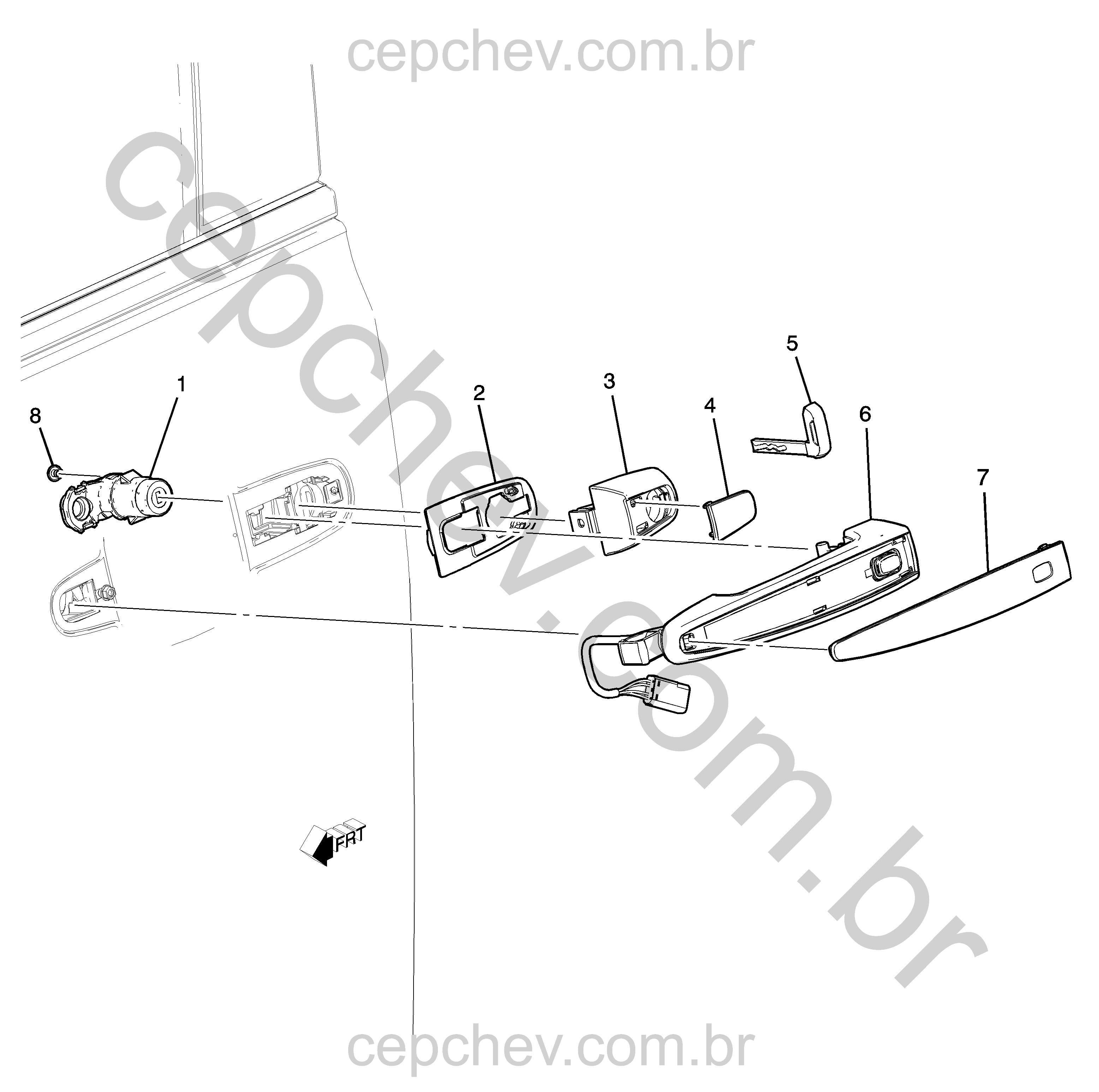 Componentes da porta dianteira lado motorista (2018–2024) XJ26