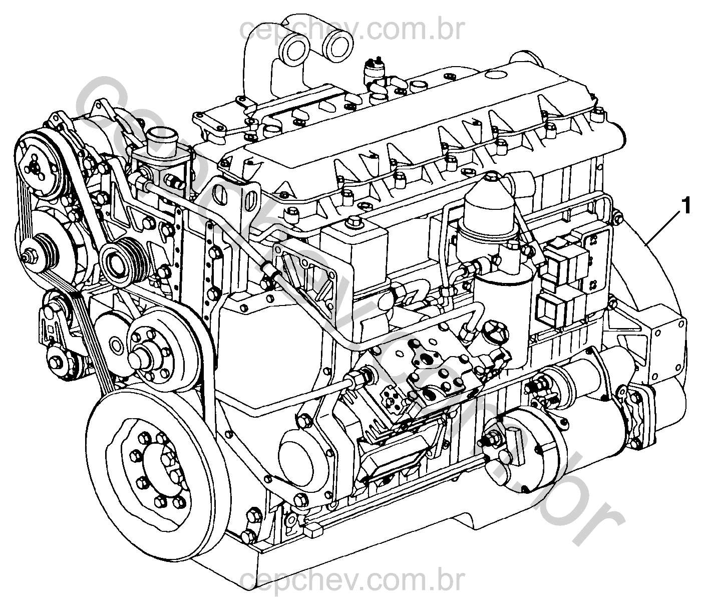 Motor 6.6L diesel e motor 4.3L eletrônicos e mecânicos