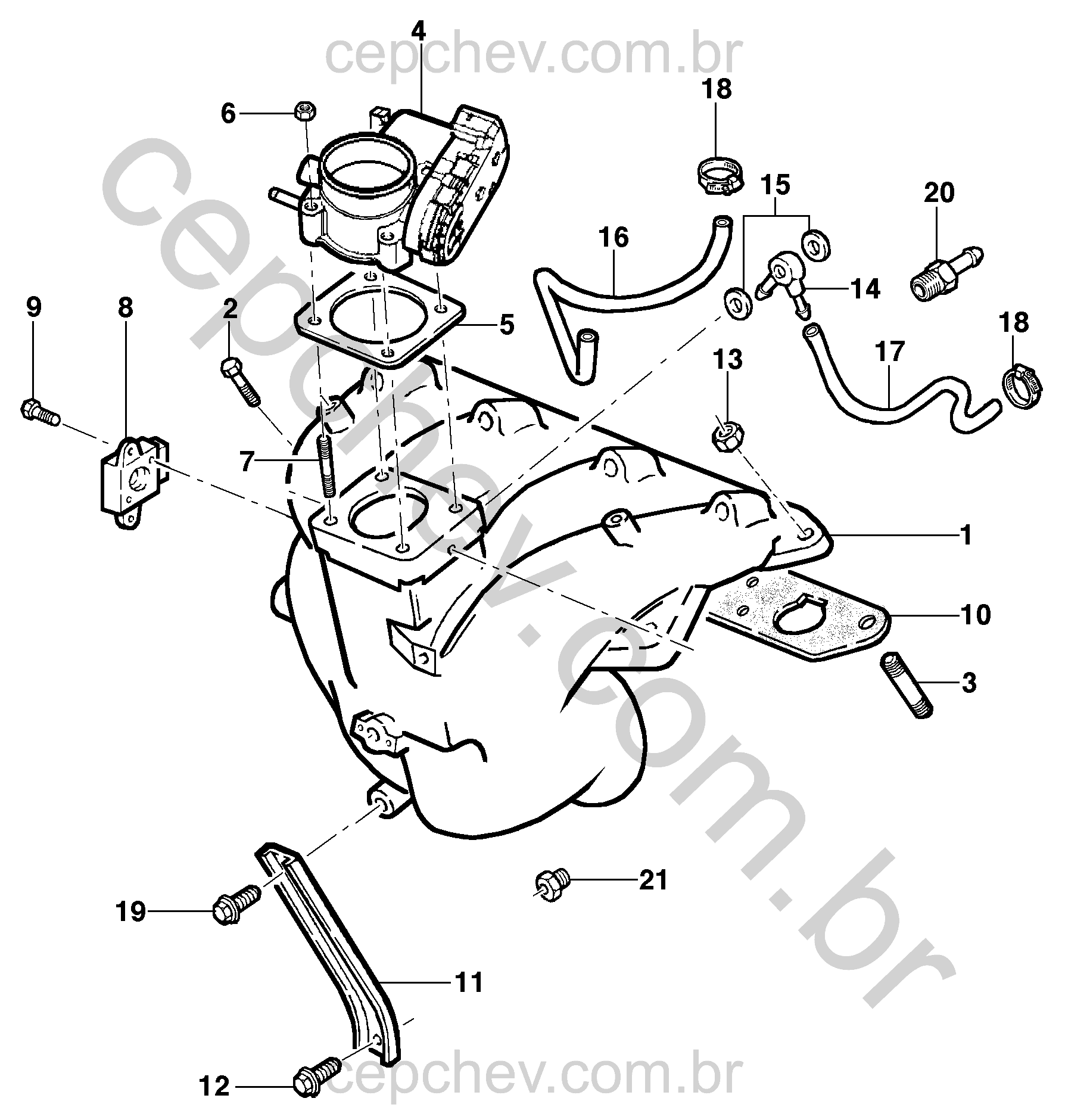 Coletor de admissão - motor 16V