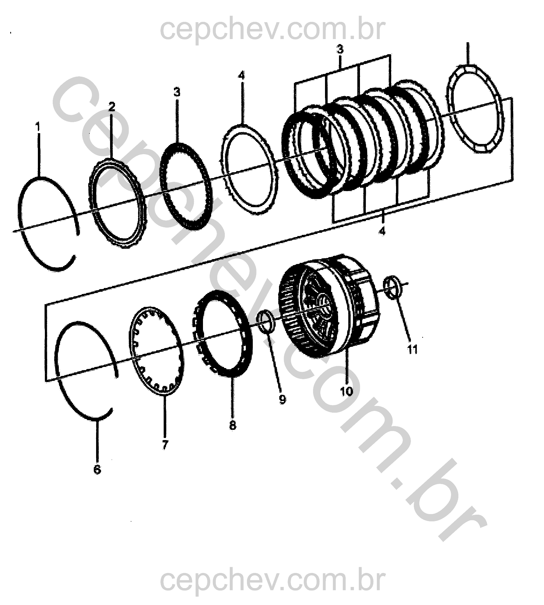 Transmissão automática 2-6 conjunto de embreagem (MYB)