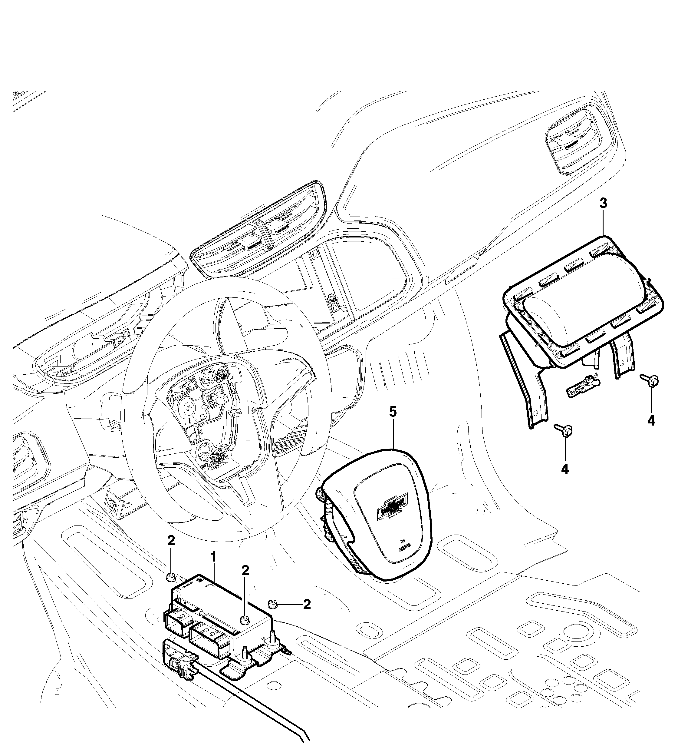 Sistema airbag motorista e passageiro com módulos e sensores completos