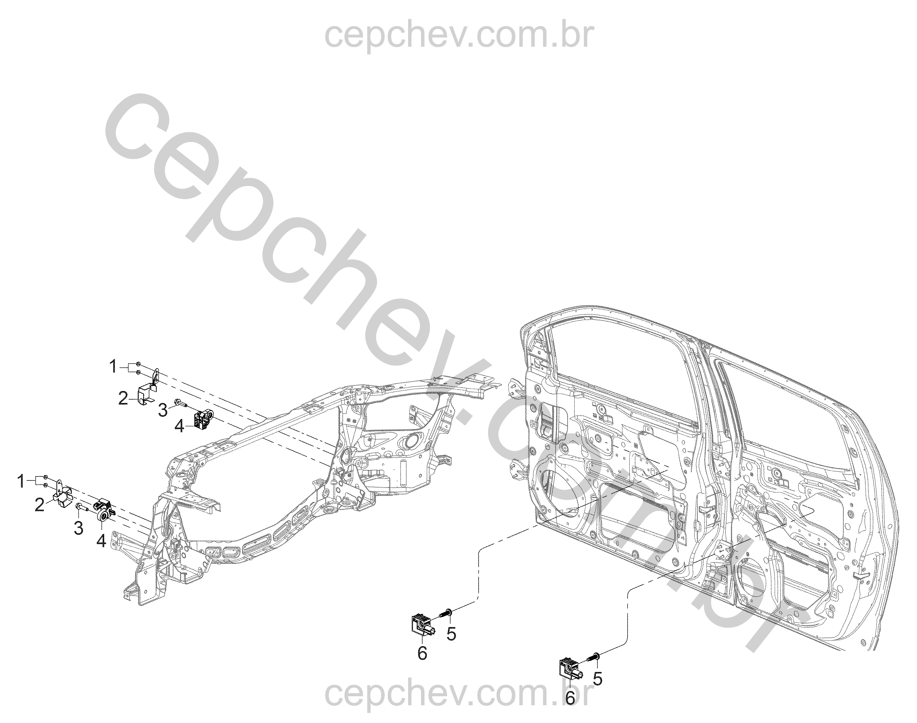 Sistema airbag com componentes para volante e painel de instrumentos