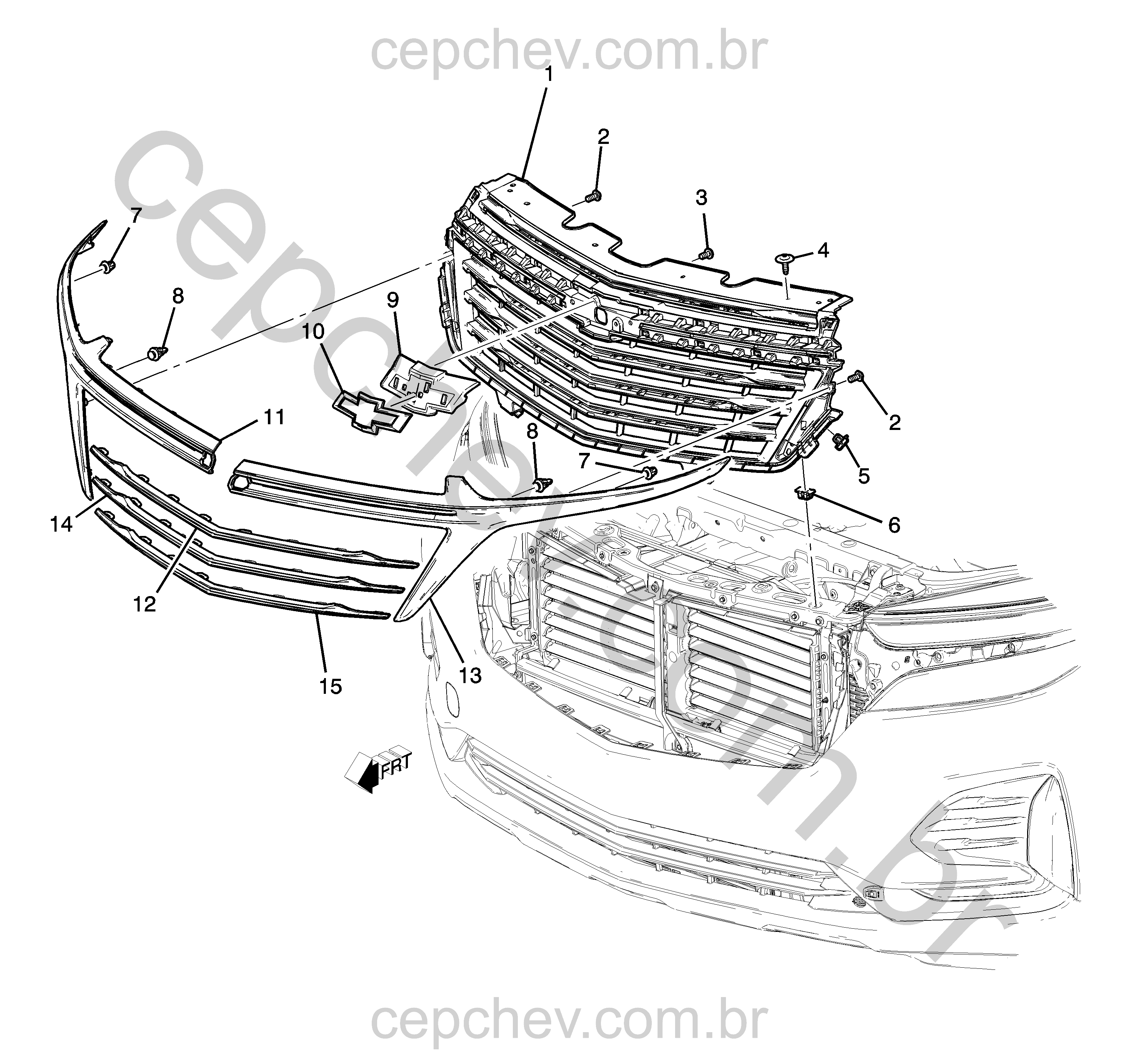 Grade dianteira e acessórios (2022–2024) XJ26