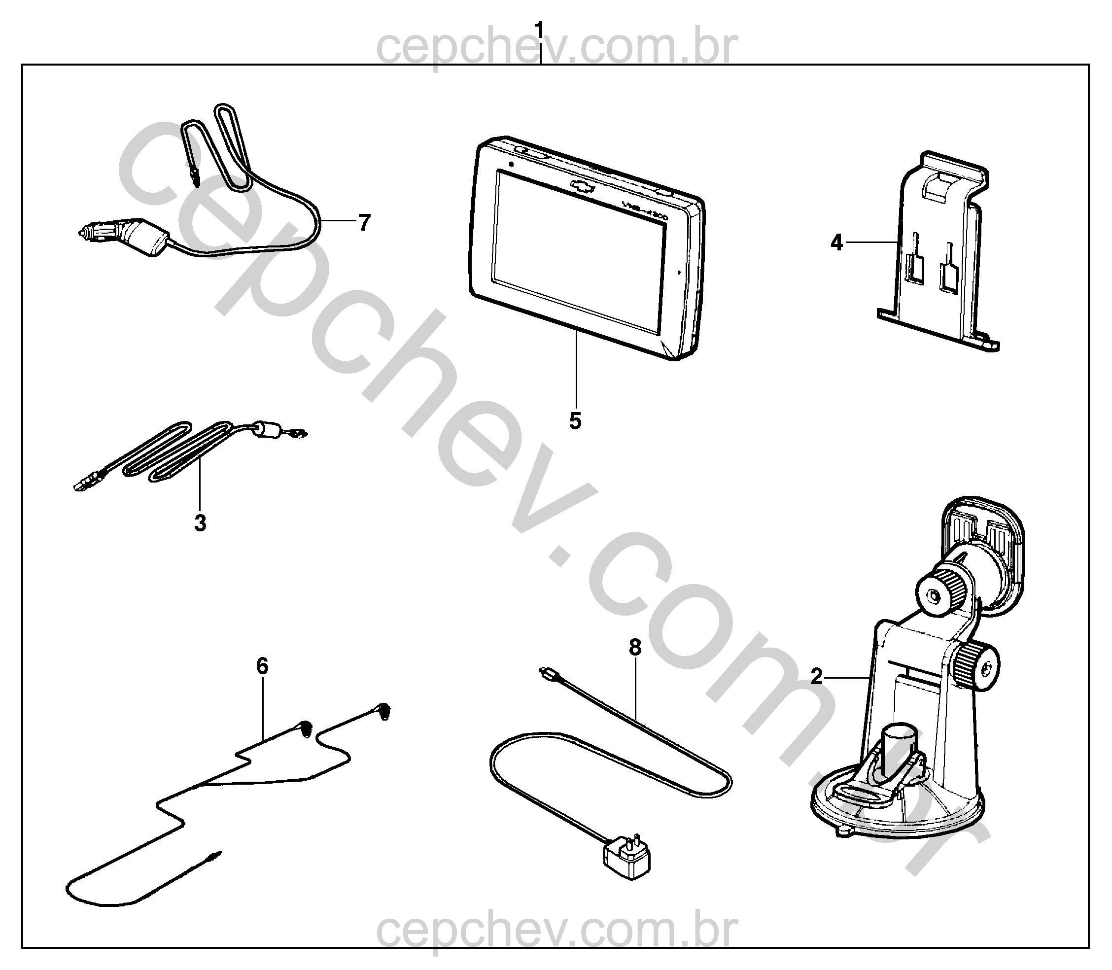 Acessórios para sistema de navegação GPS e seus componentes básicos