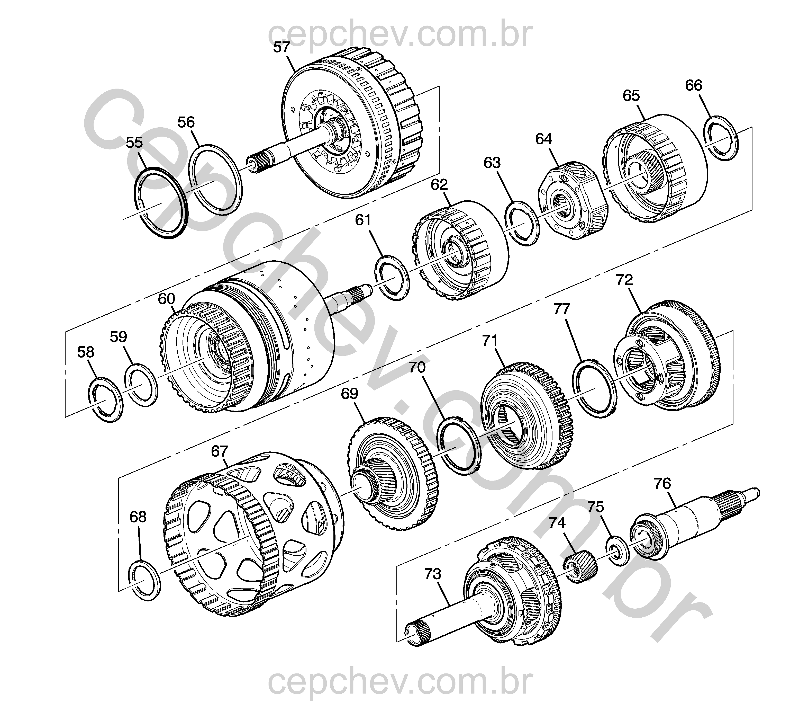 Transmissão automática M5T (8L45) e conjuntos de embreagem completos
