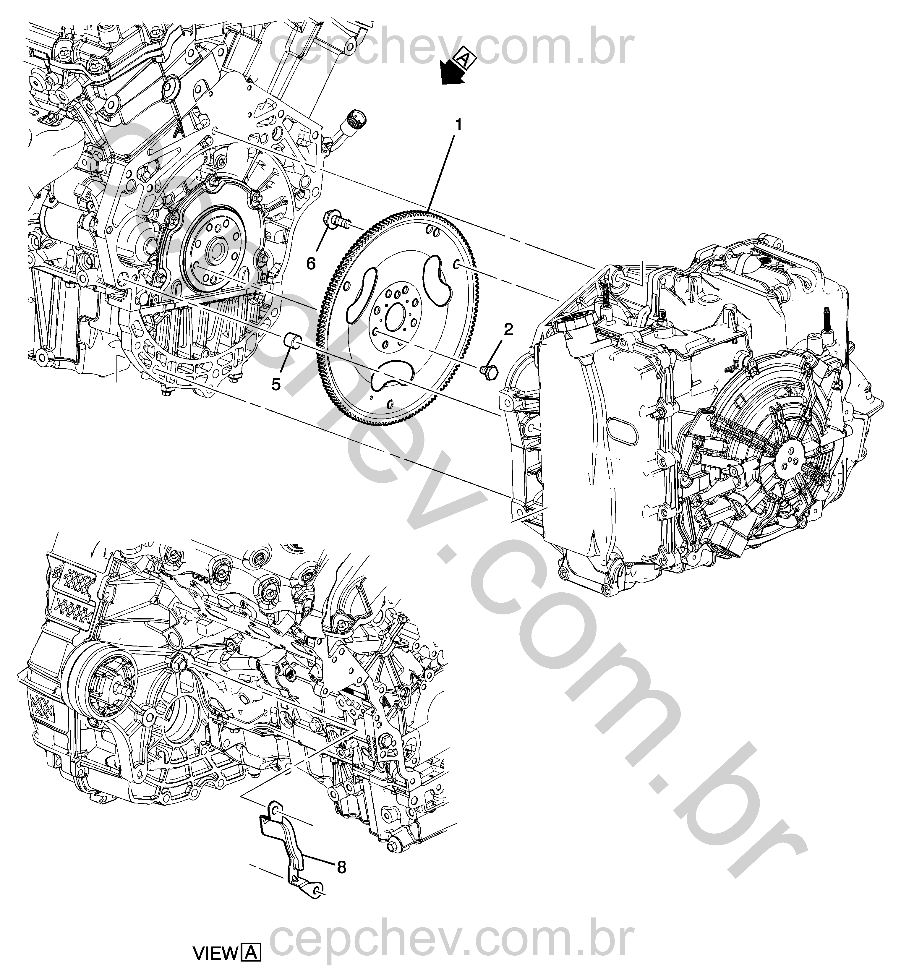 Conjunto motor 3.6L L6 com peças do conversor e transmissão automática