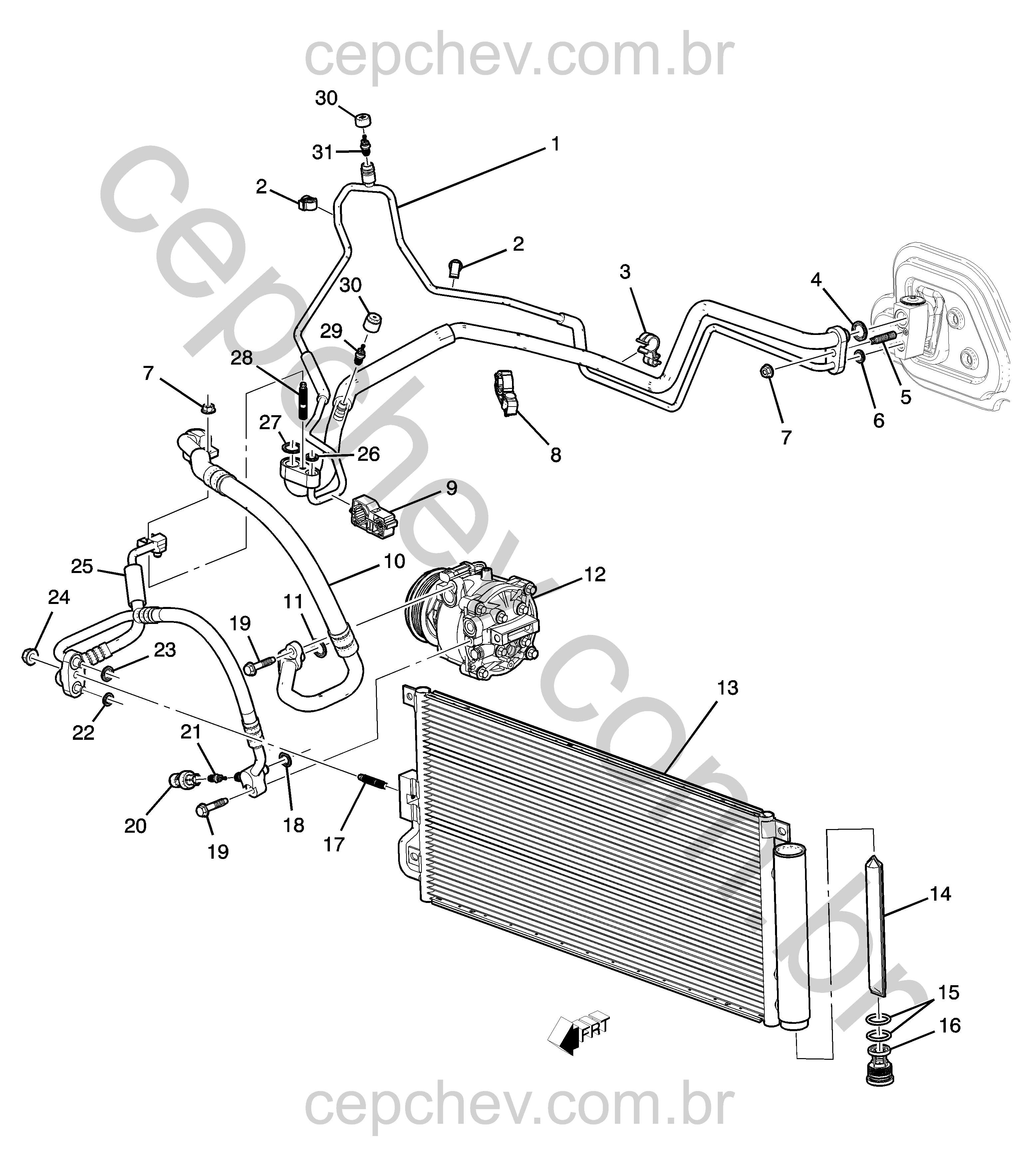 Sistema de refrigeração do ar-condicionado (Lex/1.4P)