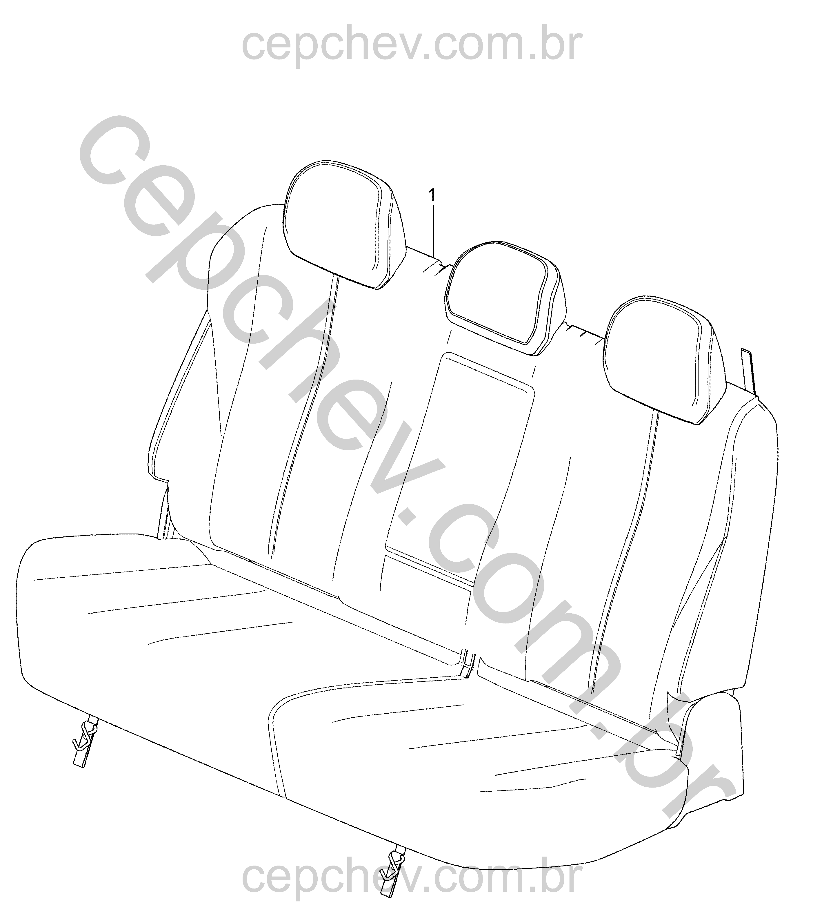 Conjunto banco traseiro (2020–2024)