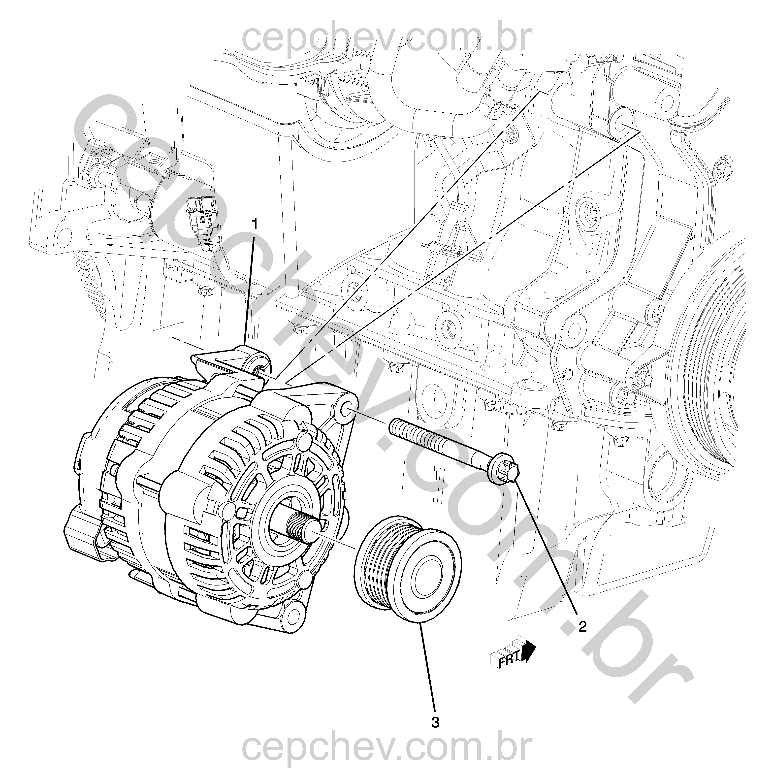 Fixação do alternador 1.6 (LFJ)