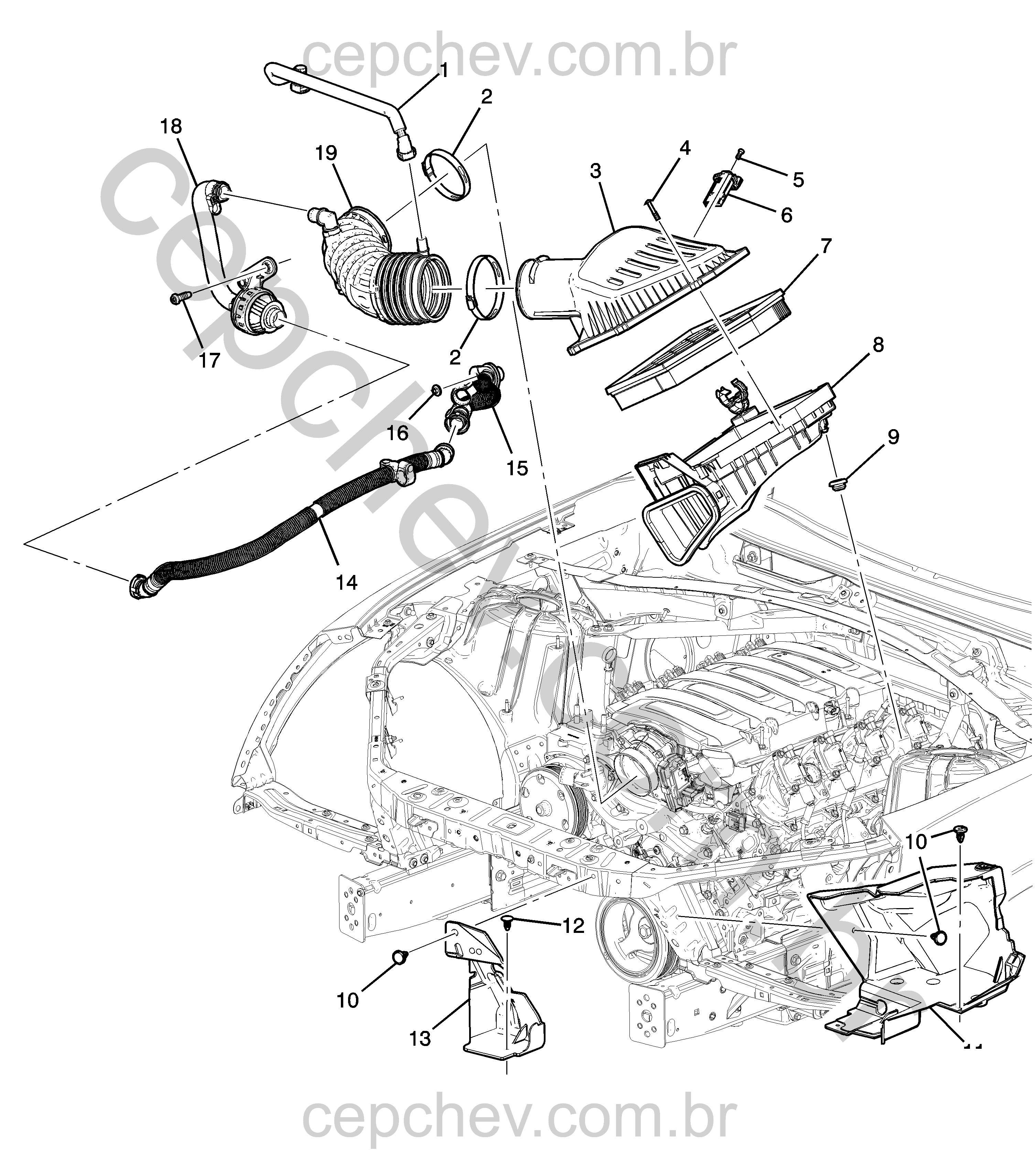 Sistema de entrada de ar (LT1/6,2-7) (2016–2019) AJ, AK