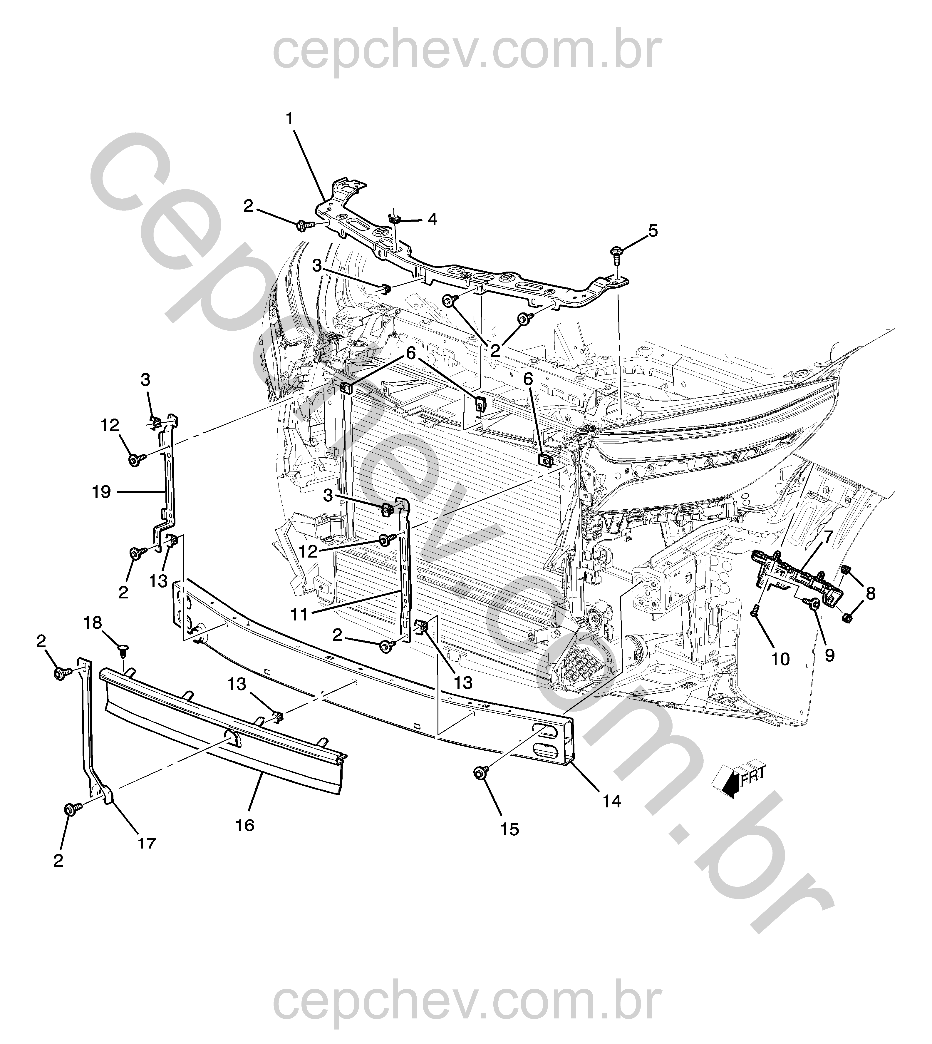 Para-choque dianteiro estrutura (2022–2024) XH, XJ26 completa e original