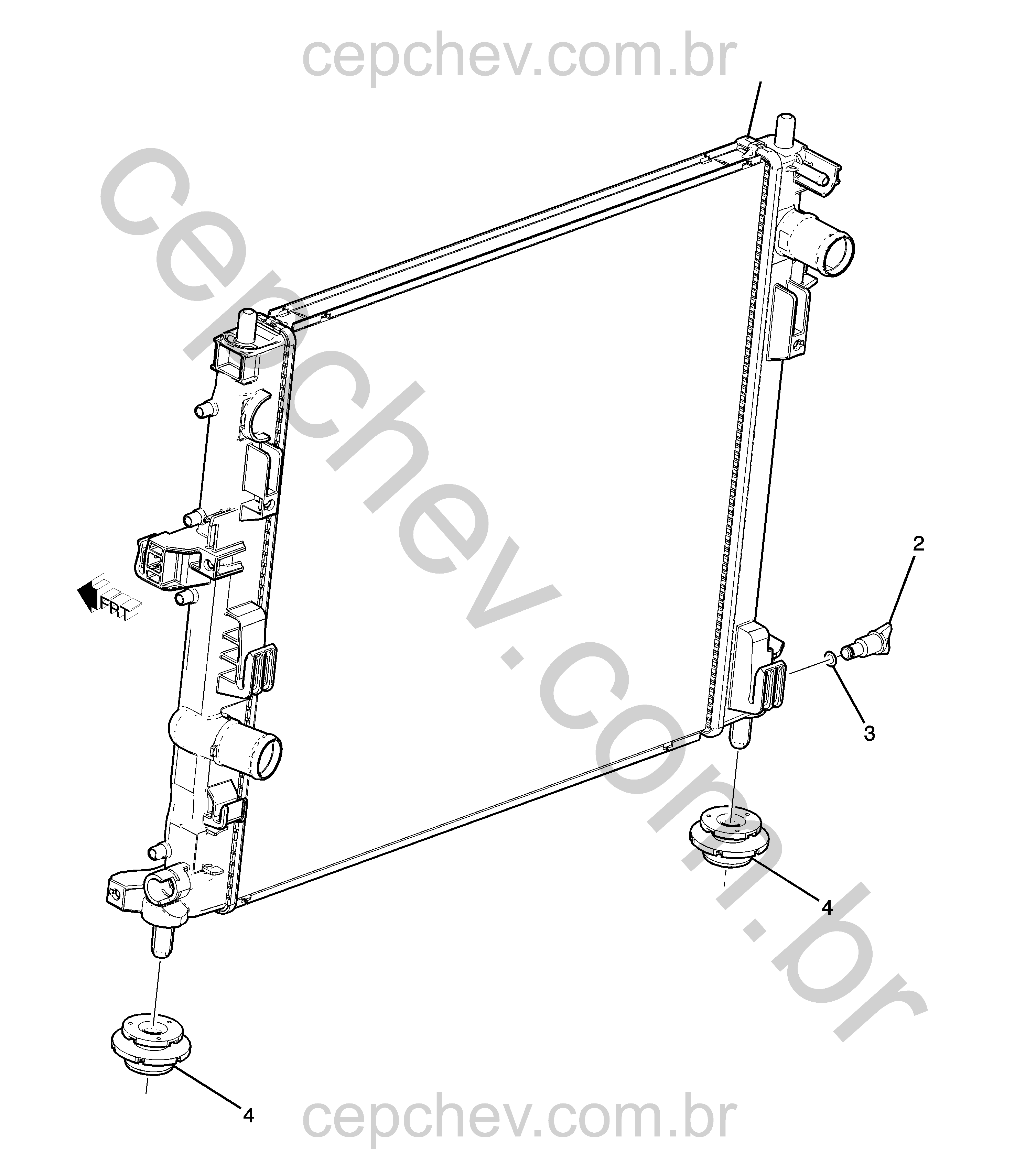 Conjunto radiador 2.0X manual M13 com peças de vedação e isolamento