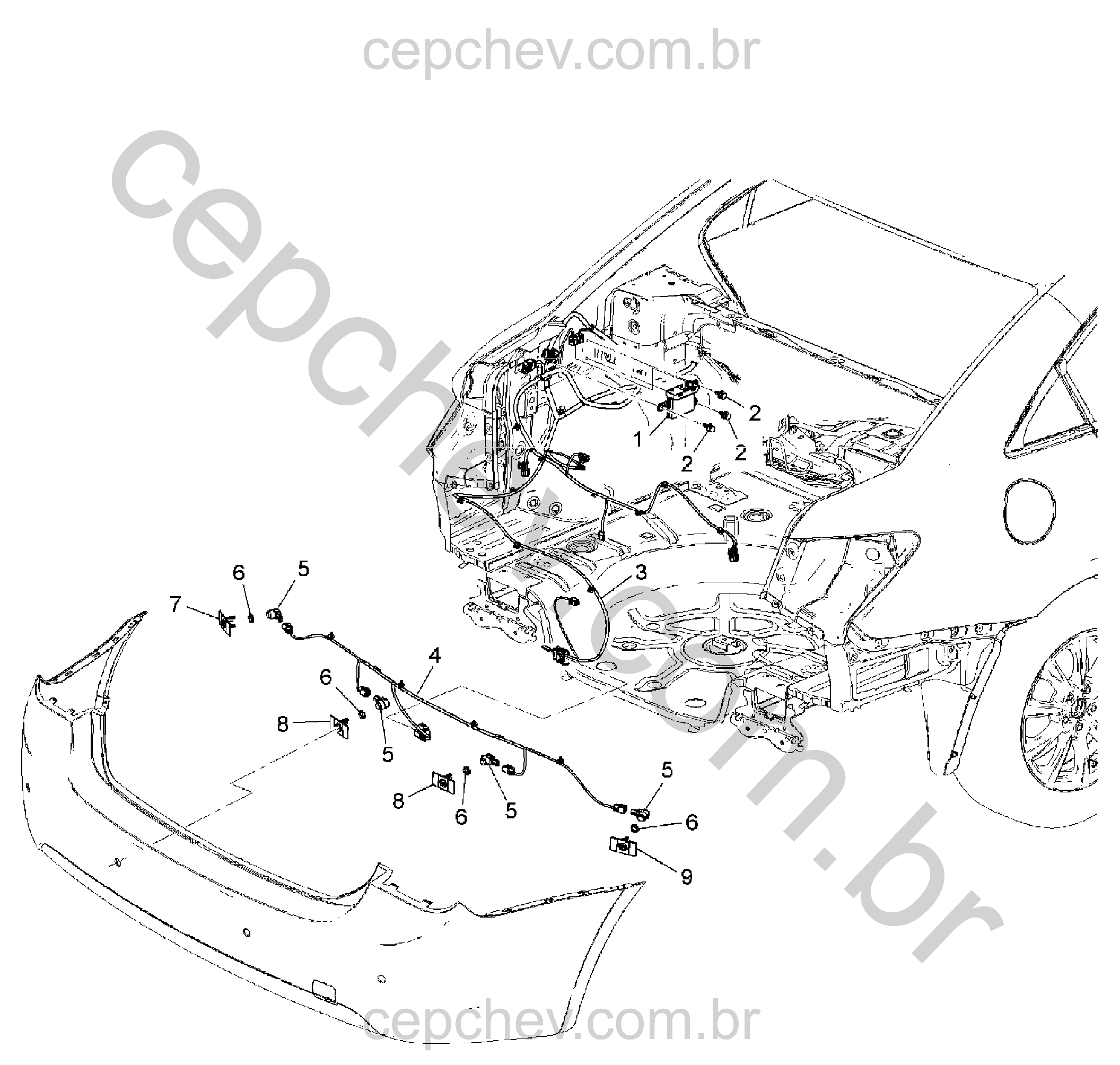 Sensor de ré e alarme de assistência ao estacionamento (UD7)