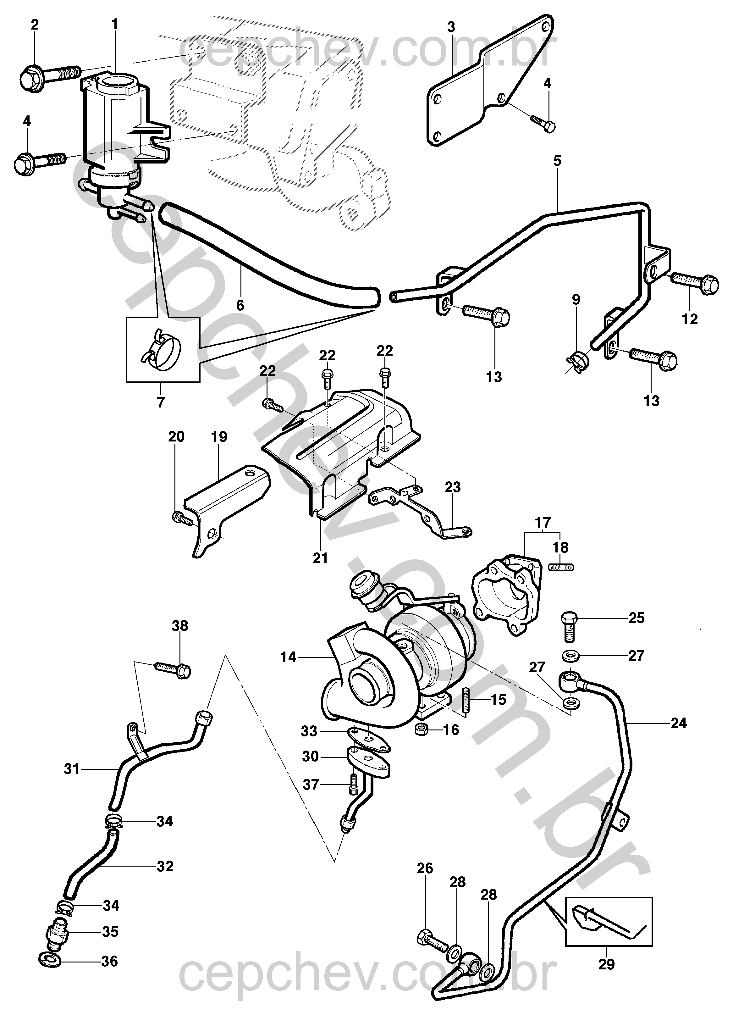 Modulador e turbocompressor para motor diesel LJ6/LLK
