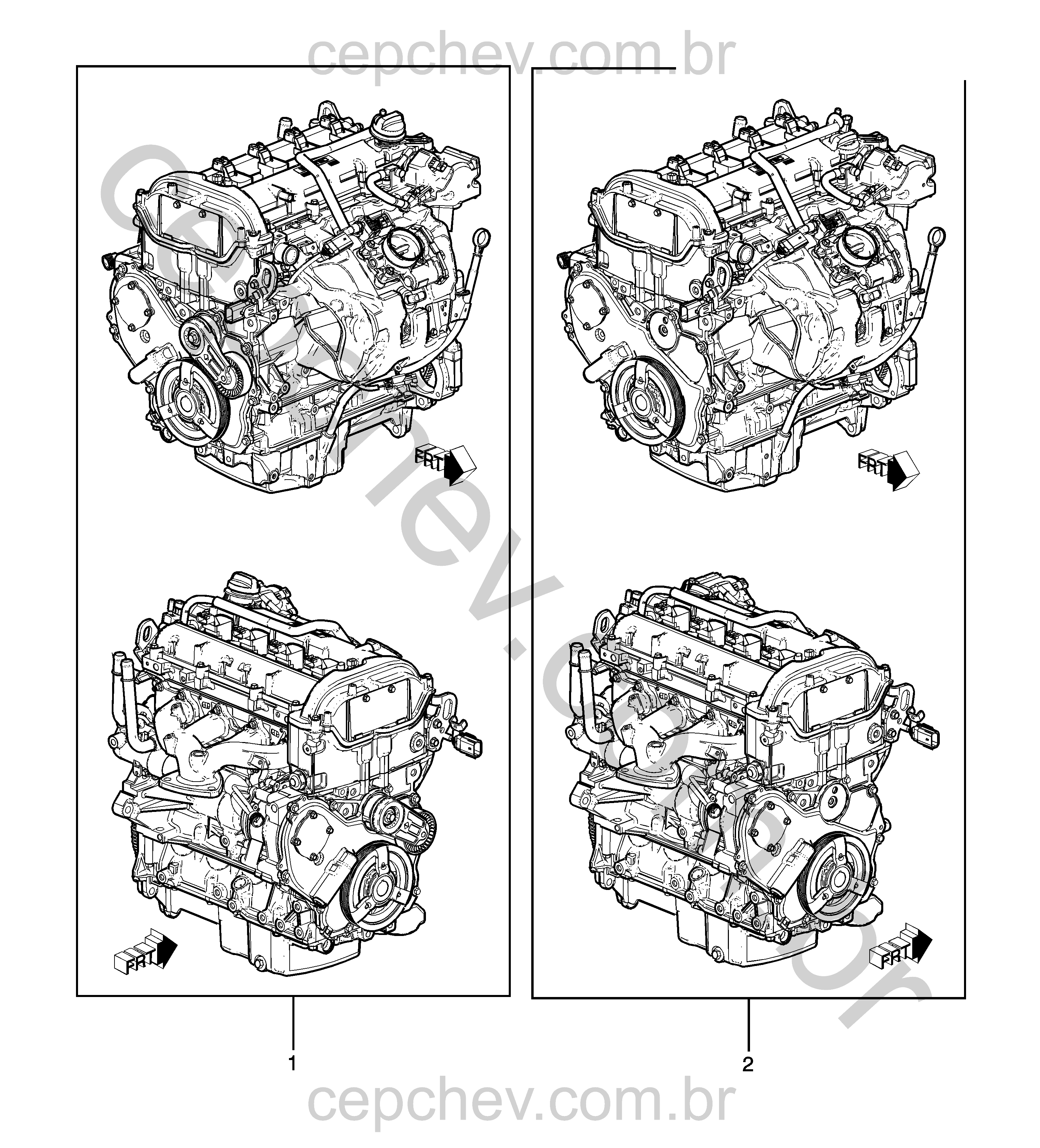Conjunto motor 2.4 L (146 CID) gasolina e motor parcial