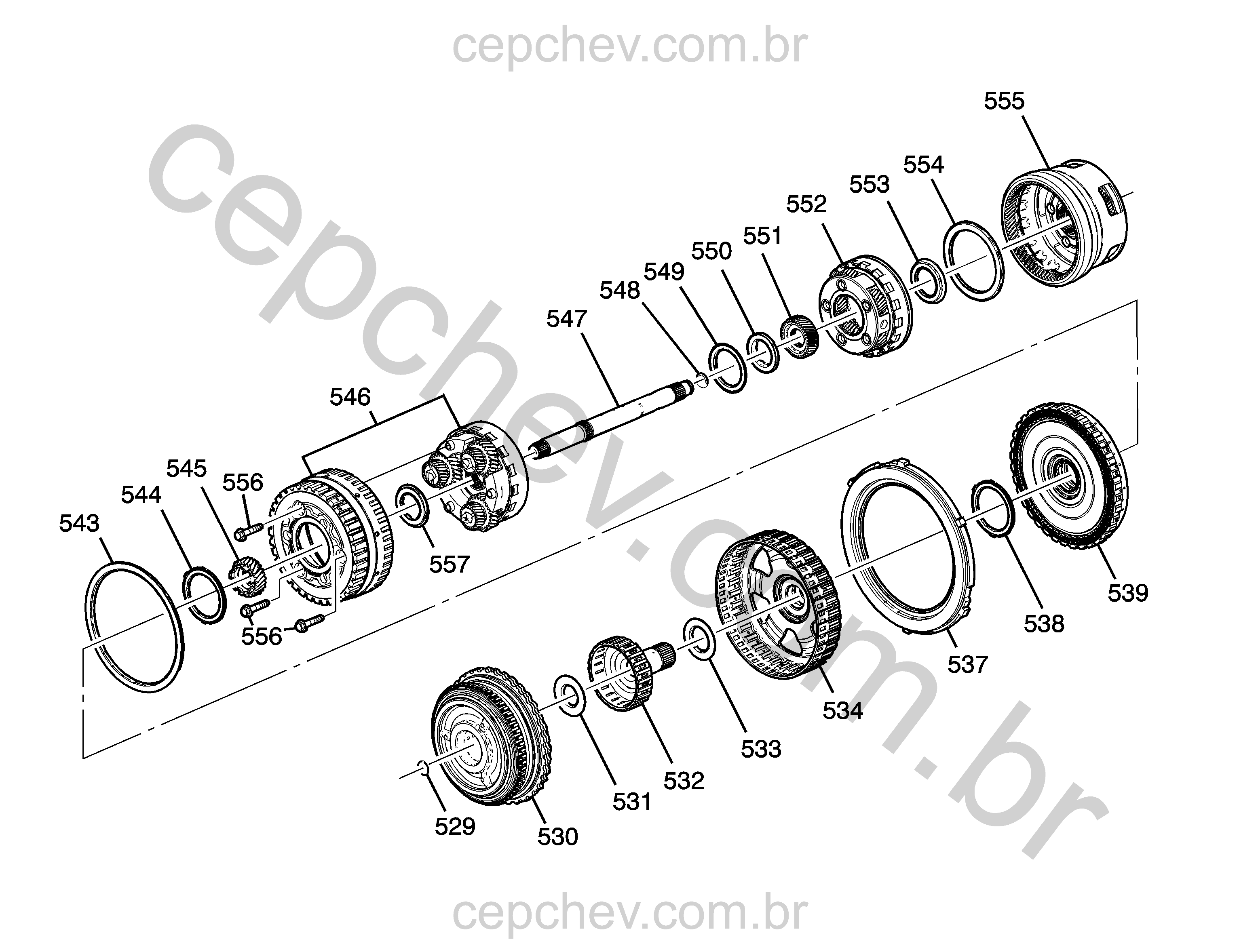 Transmissão automática carcaça e conjunto da embreagem (2020–2021)