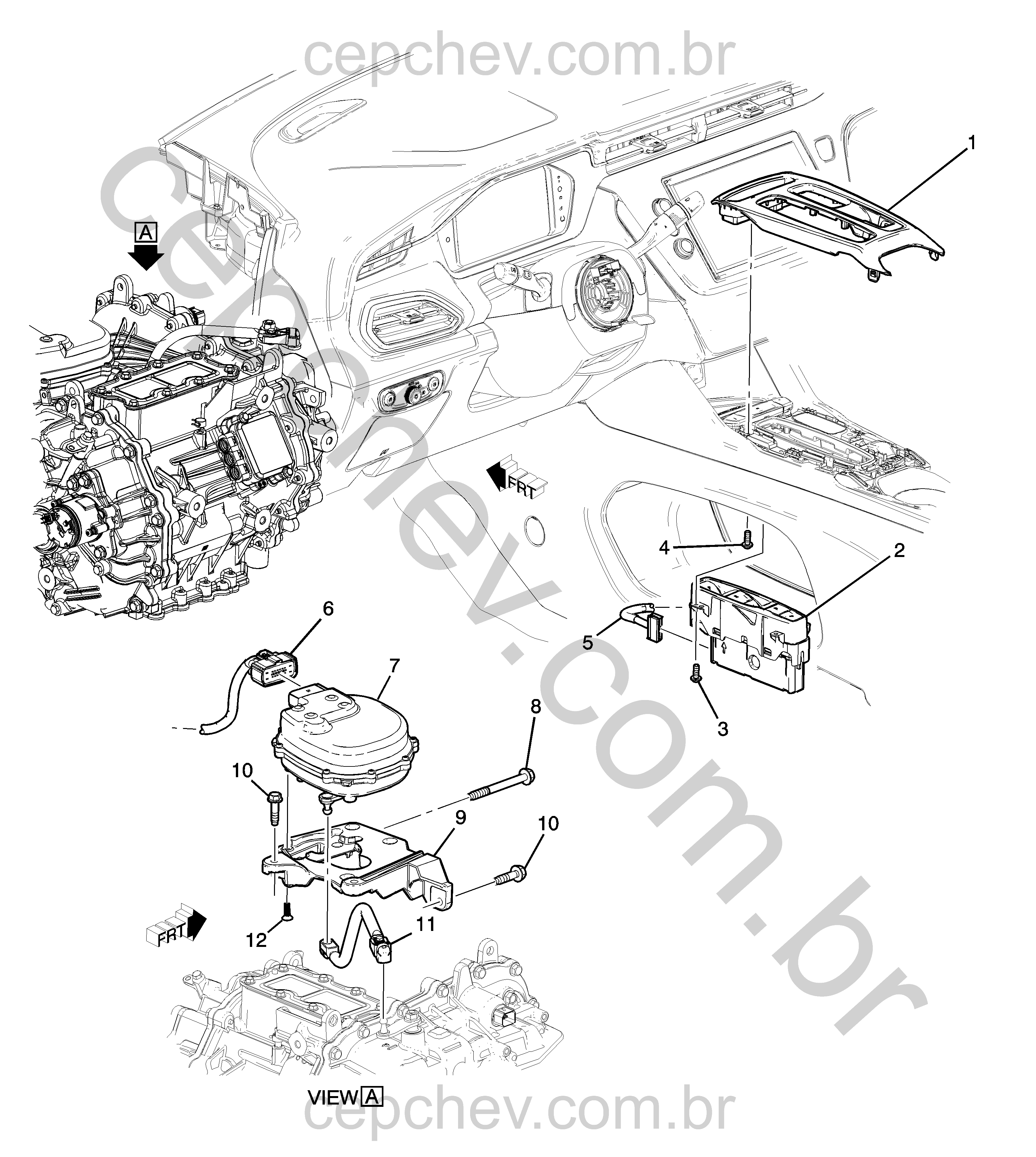 Controle e componentes da transmissão automática (2022–2023) F48