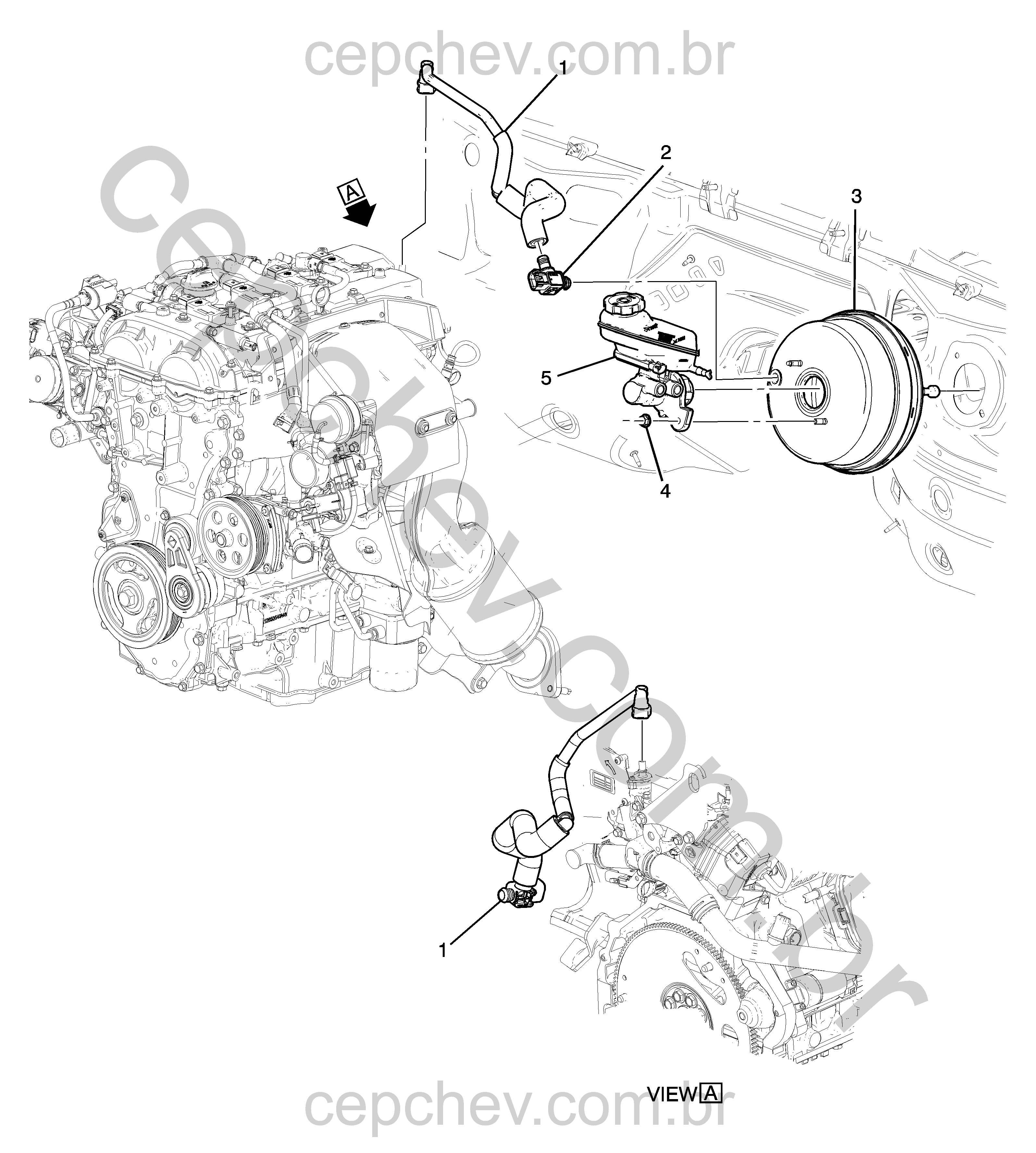 Servomotor e cilindro mestre do freio (2.0X) (2020–2023) AG, AH