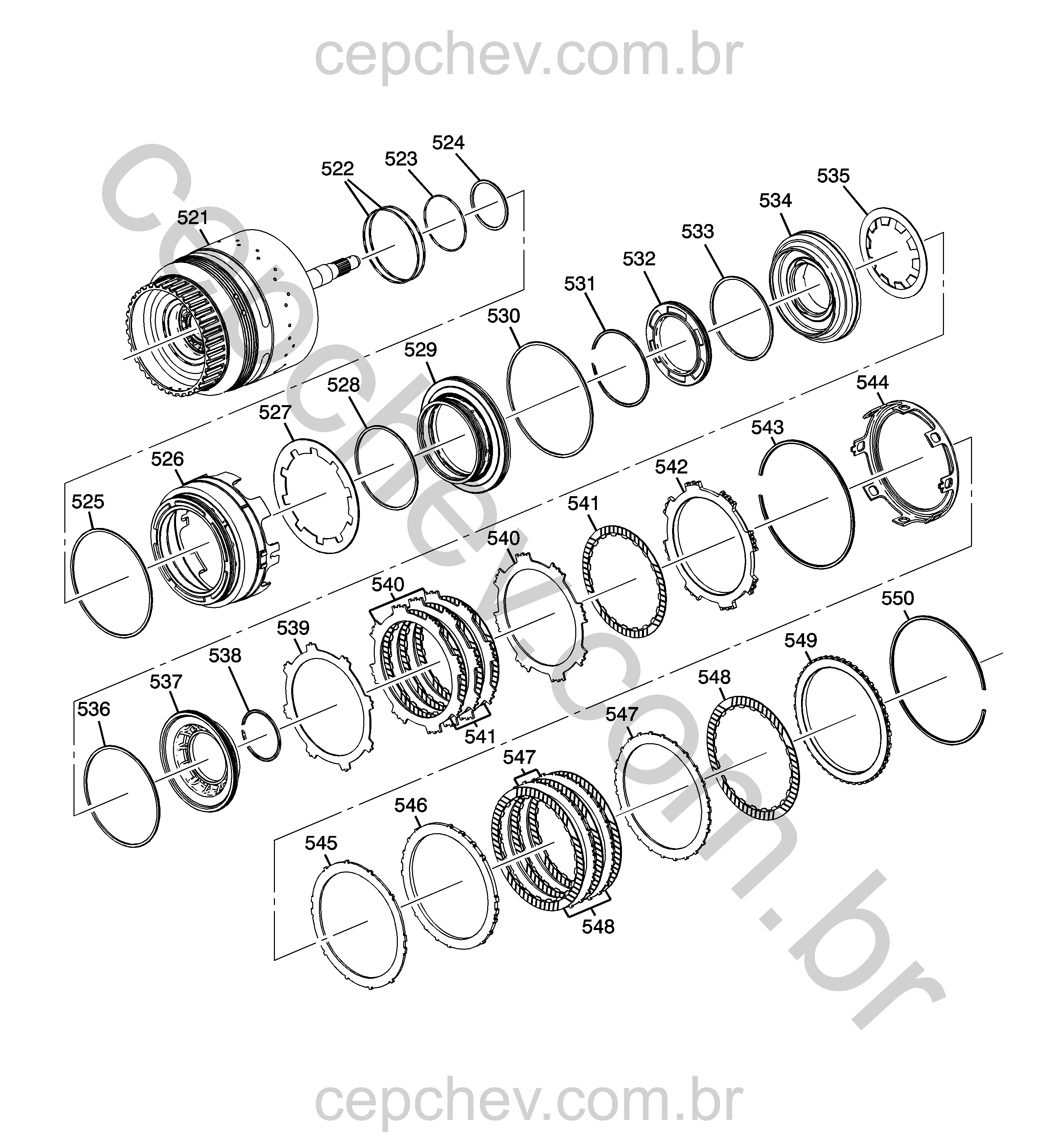 Transmissão automática M5T (8L45) conjunto alojamento e embreagem completa
