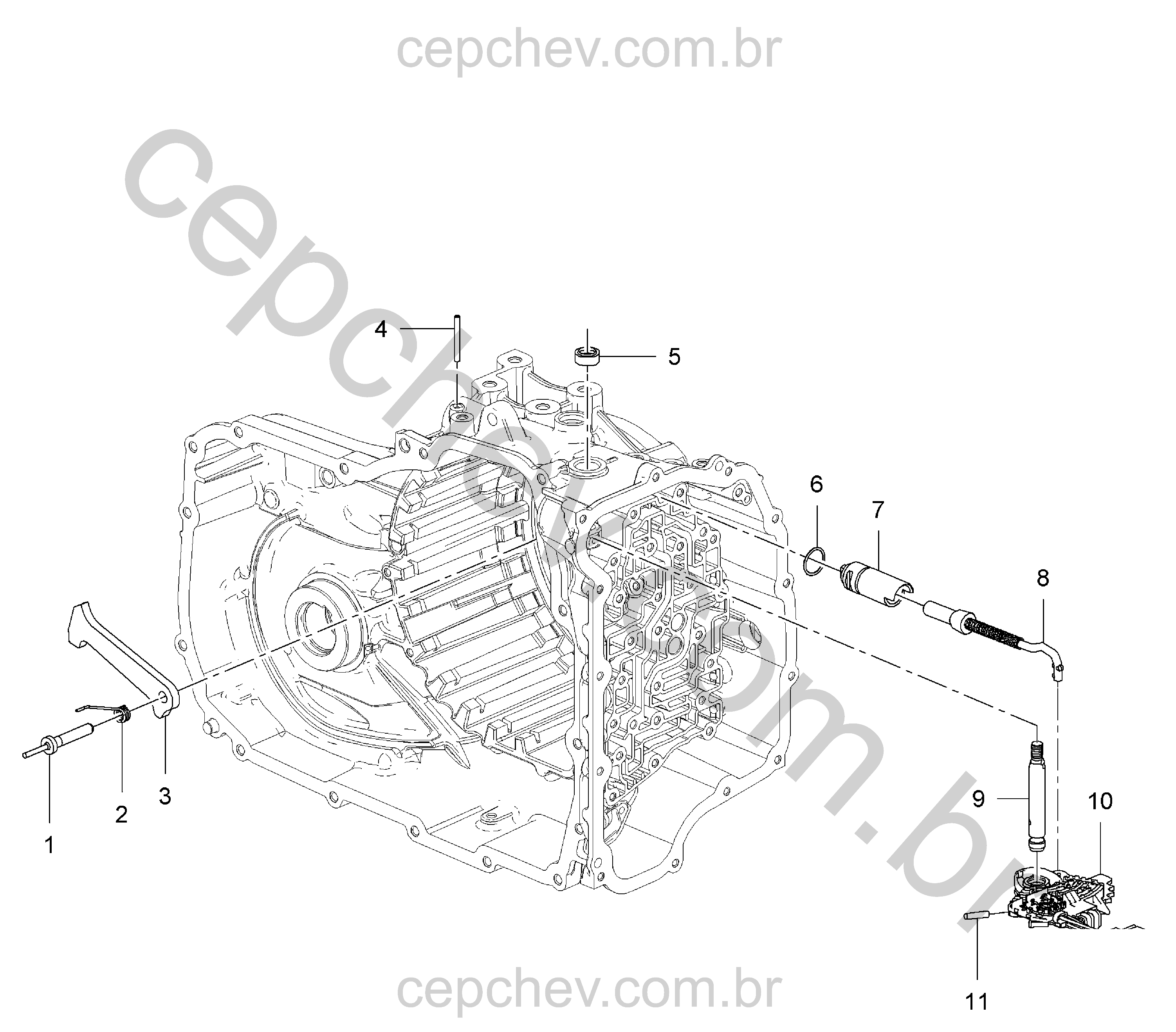Transmissão automática e sistema de estacionamento (MH9)