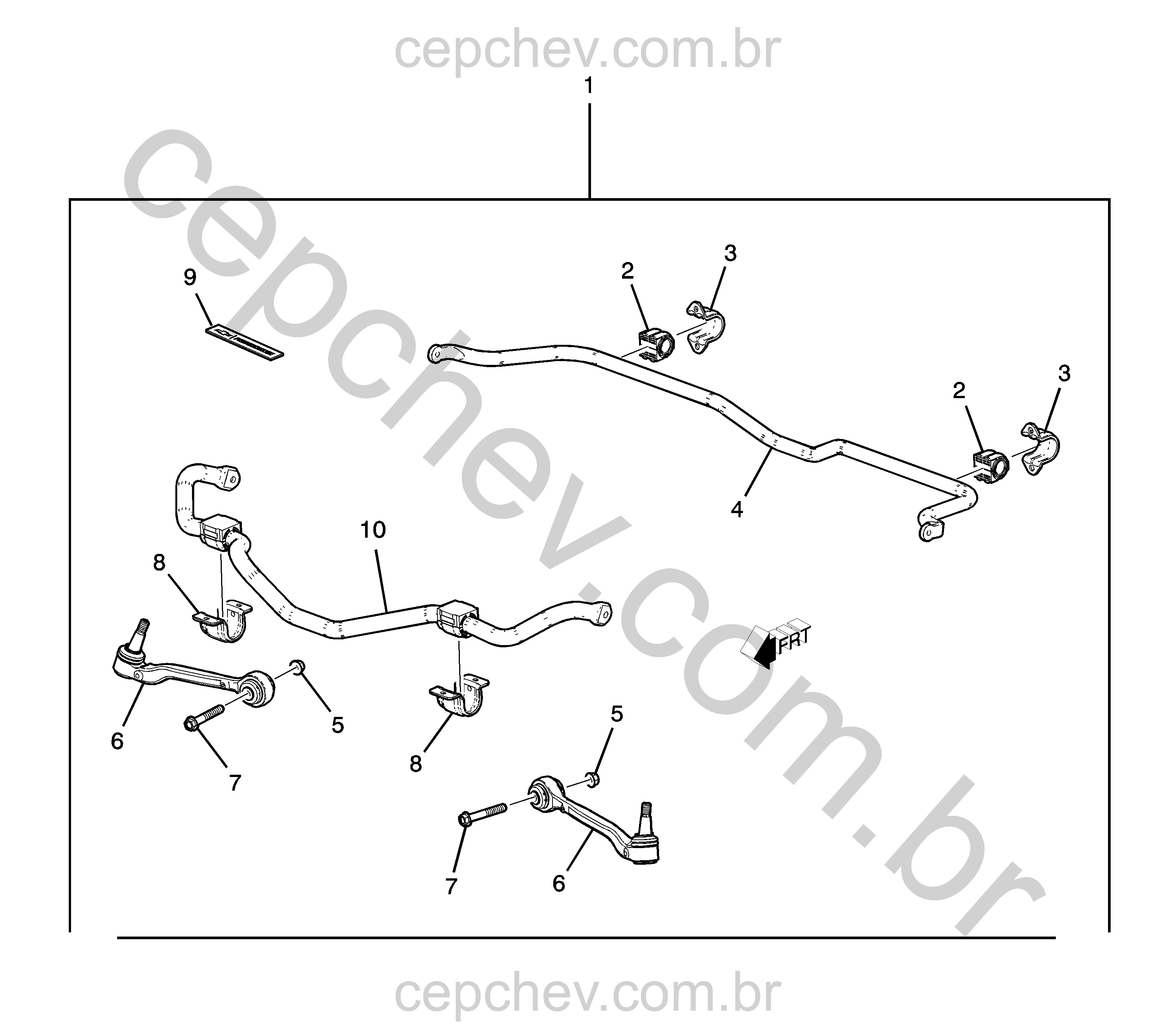 Suspensão dianteira e traseira com kit barra estabilizadora (2018–2019)