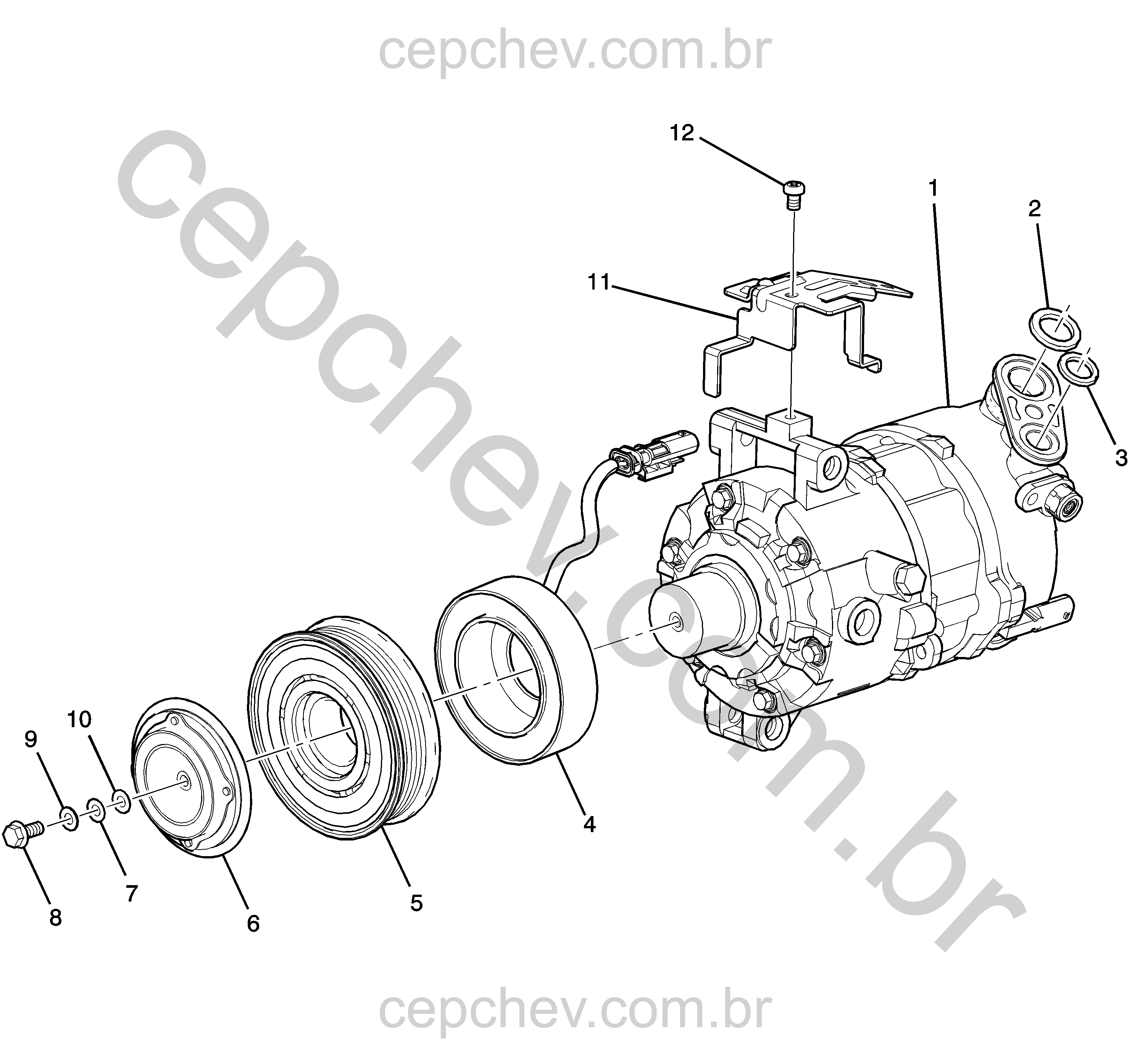 Compressor e componentes do ar-condicionado (LTG/2.0X)