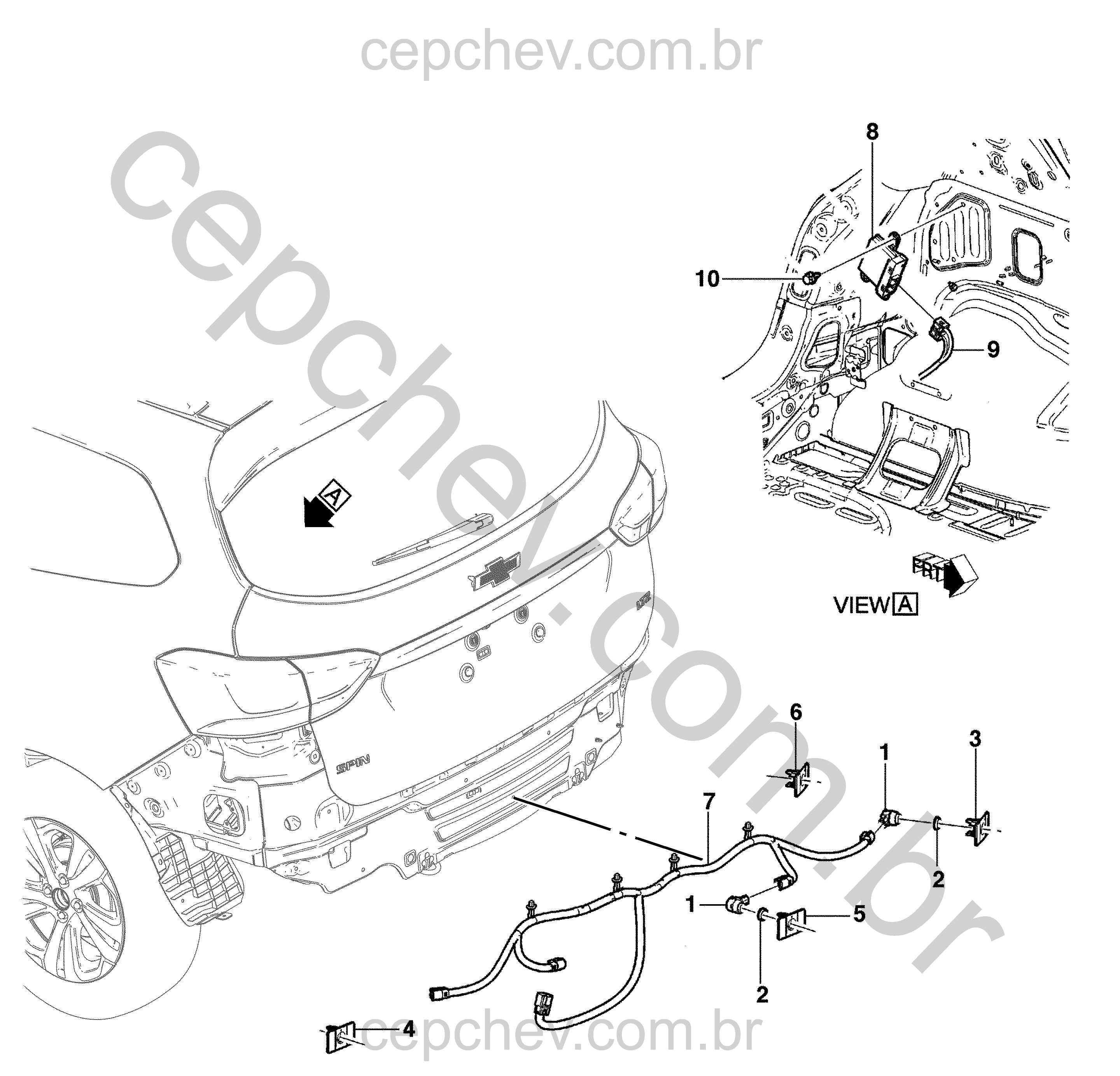 Sensor de ré (2019–2024) com módulo e fiação para assistência de estacionamento