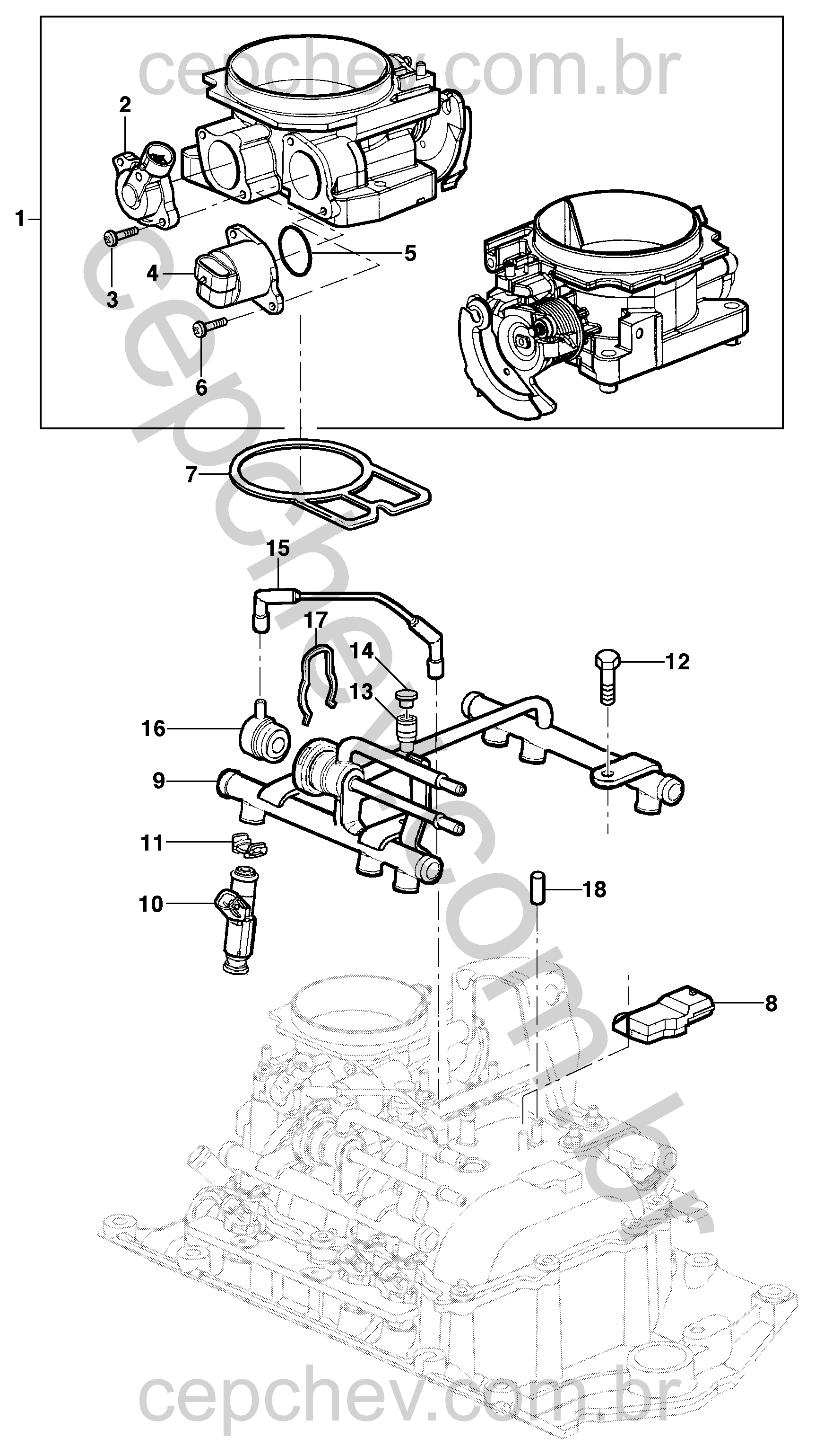 Unidade de injeção e controle do motor gasolina LG3/LW9