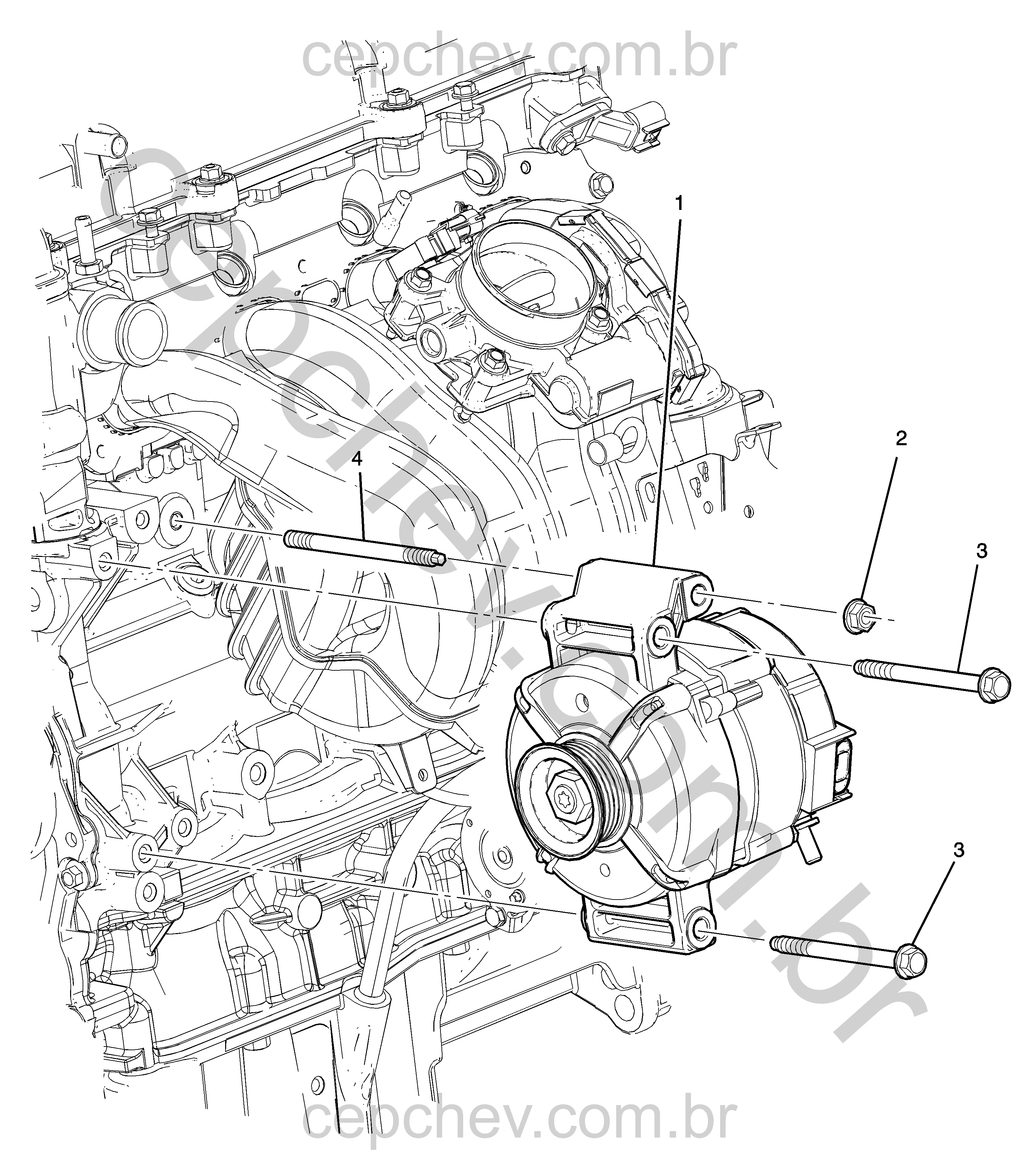 Fixação do alternador (LE9/2.4V) (2010)