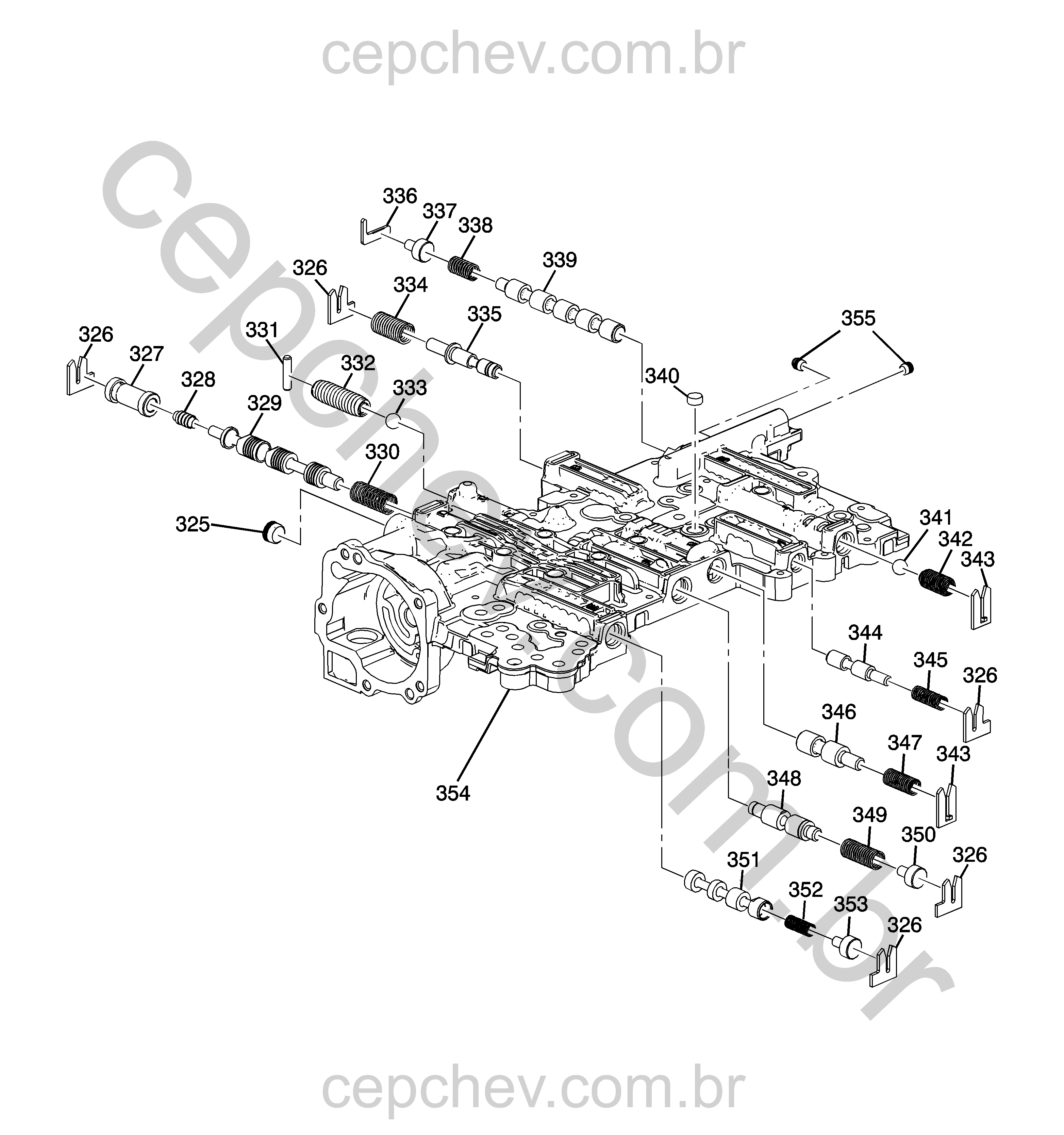 Transmissão automática (M5T) (8L45) conjunto corpo e válvulas de controle