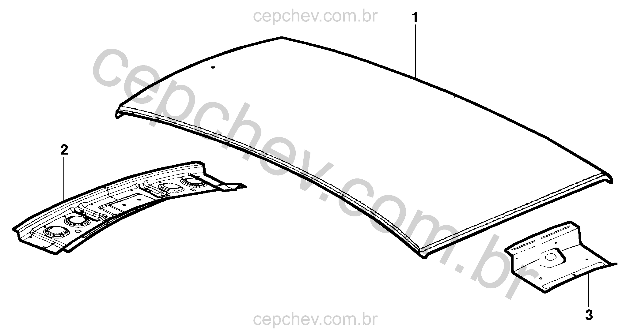 Painel e travessas do teto para Meriva